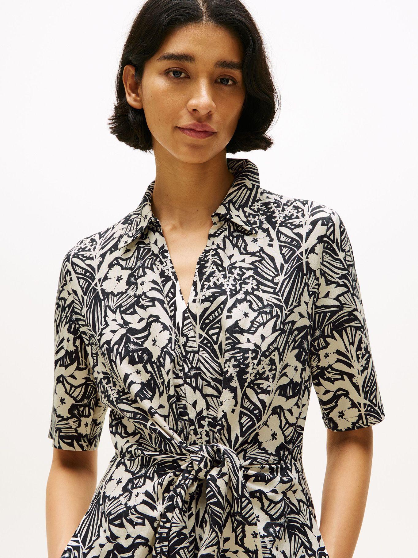 Vestido Camisero En Lino Negro Tommy Hilfiger-3