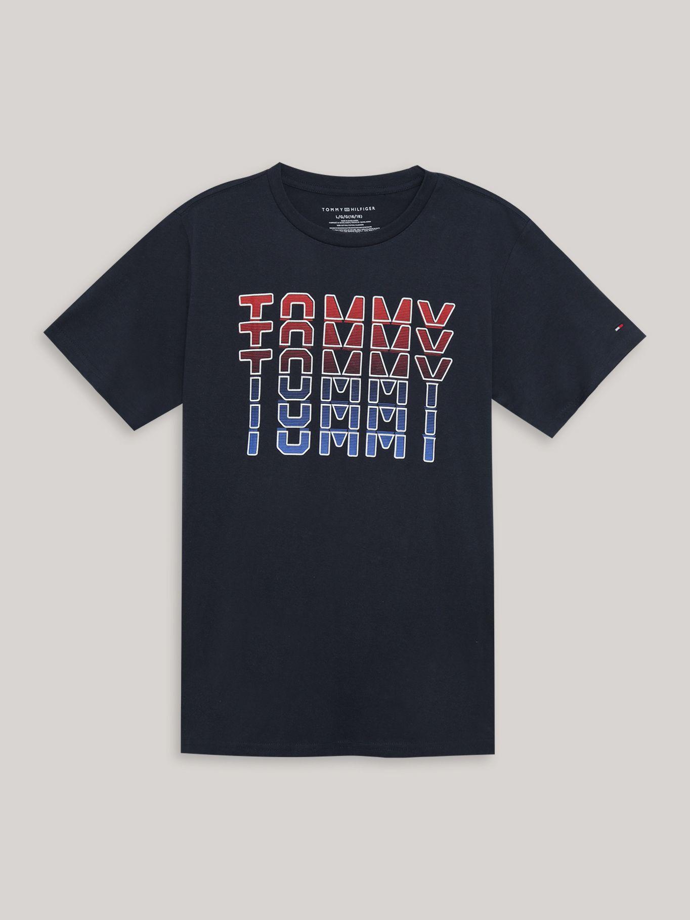 Polera De Niño Flutter Graphic Logo Azul Tommy Hilfiger-0