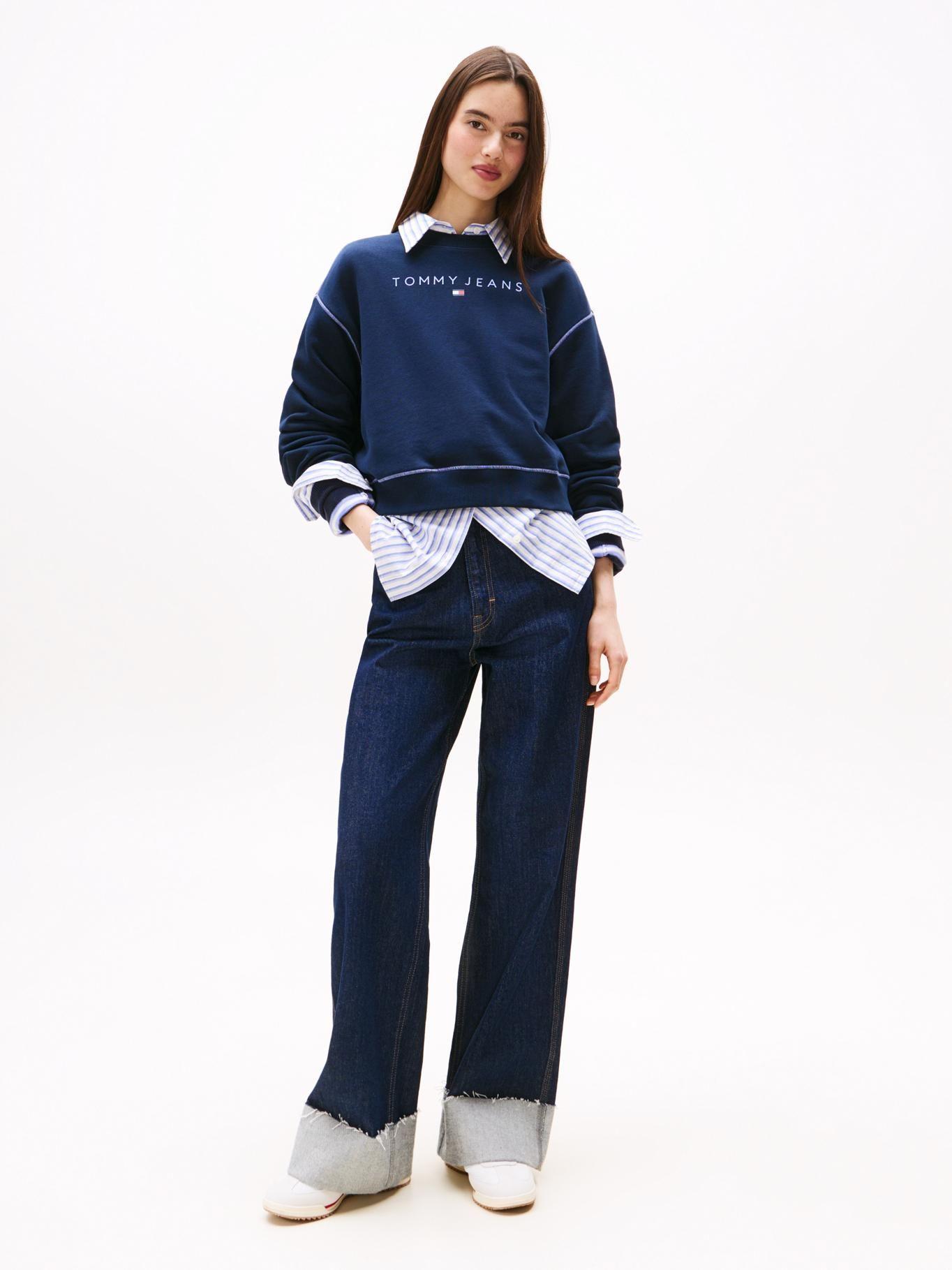 Polerón Relaxed Fit Con Logo Azul Tommy Jeans-1