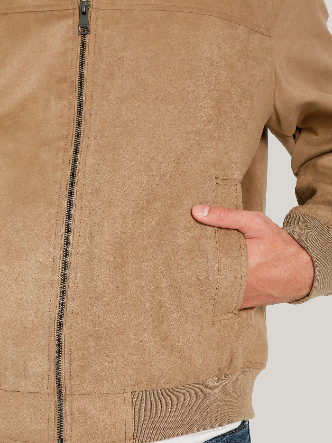 Chaqueta Bomber Microsuede Café Tommy Hilfiger-4