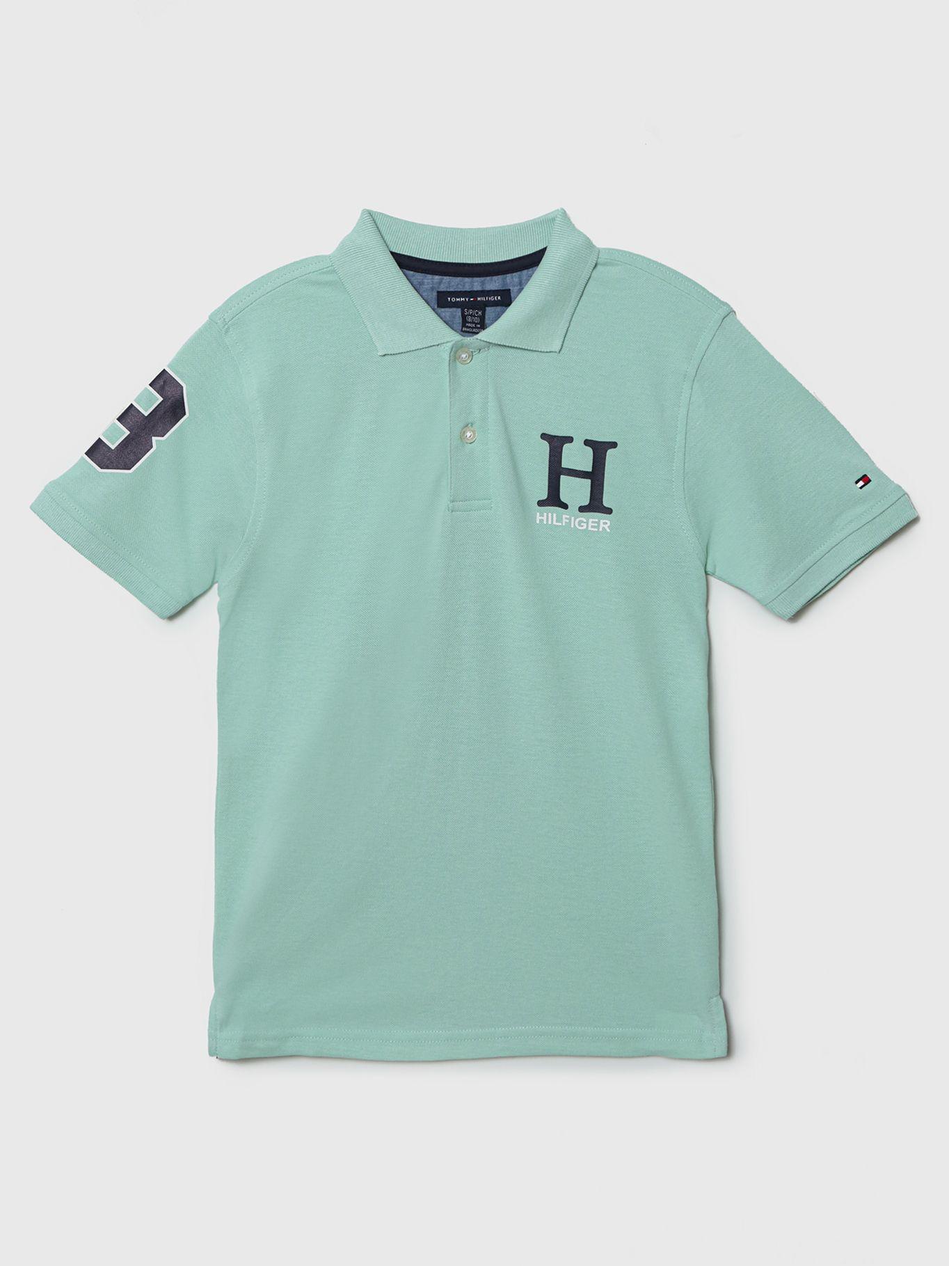 Polo Solid Con Logo Bordado Verde Tommy Hilfiger-0