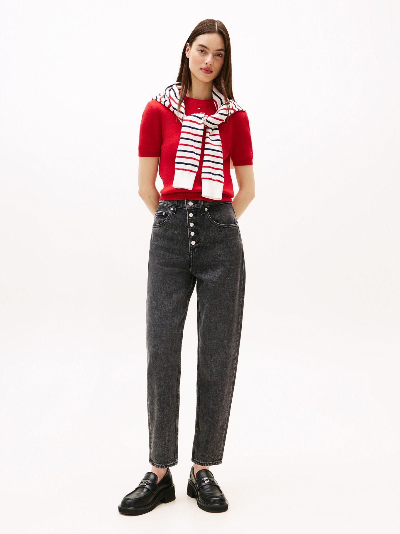 Jeans Mom Tapered Negro Tommy Jeans-0