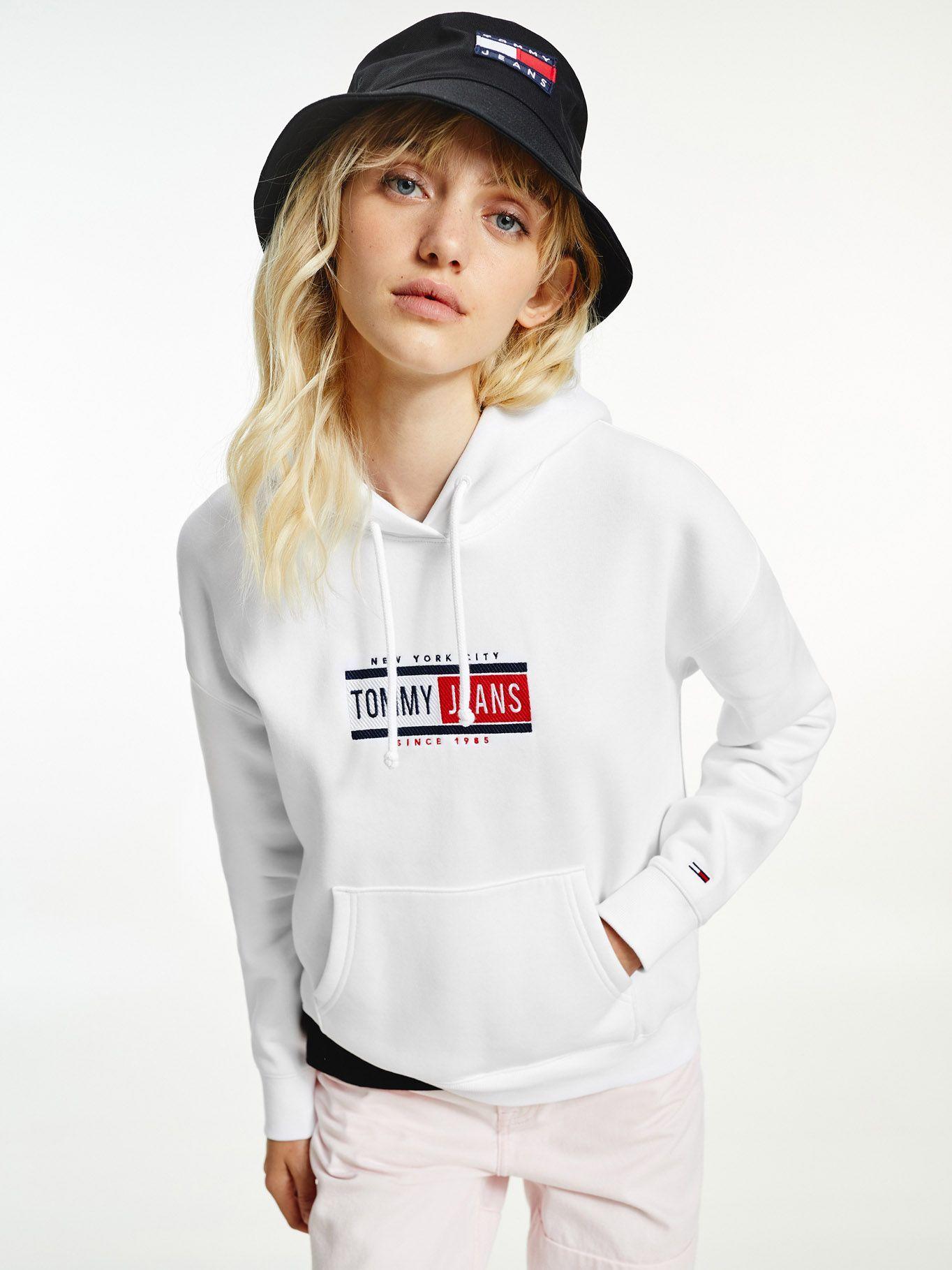 Polerón Hoodie Logo Blanco Tommy Jeans F2-0