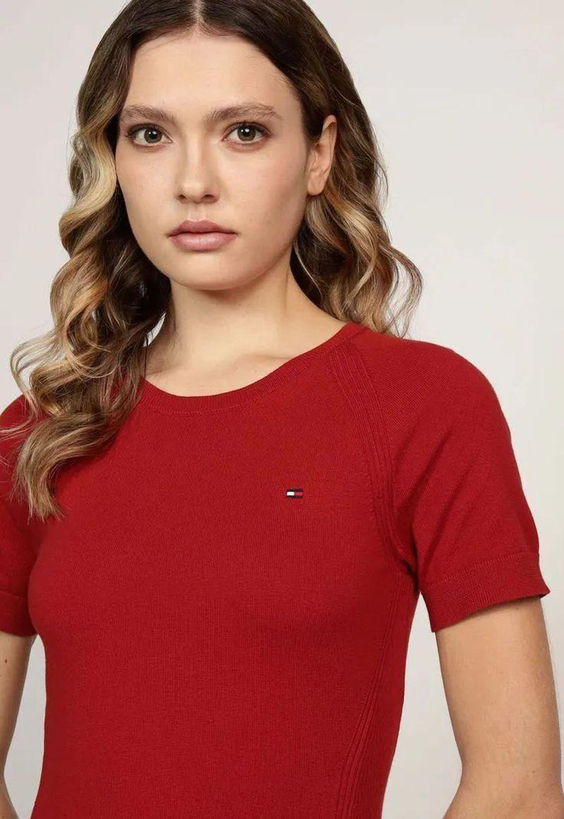 Vestido Corte Evasé Con Logo Rojo Tommy Hilfiger-2