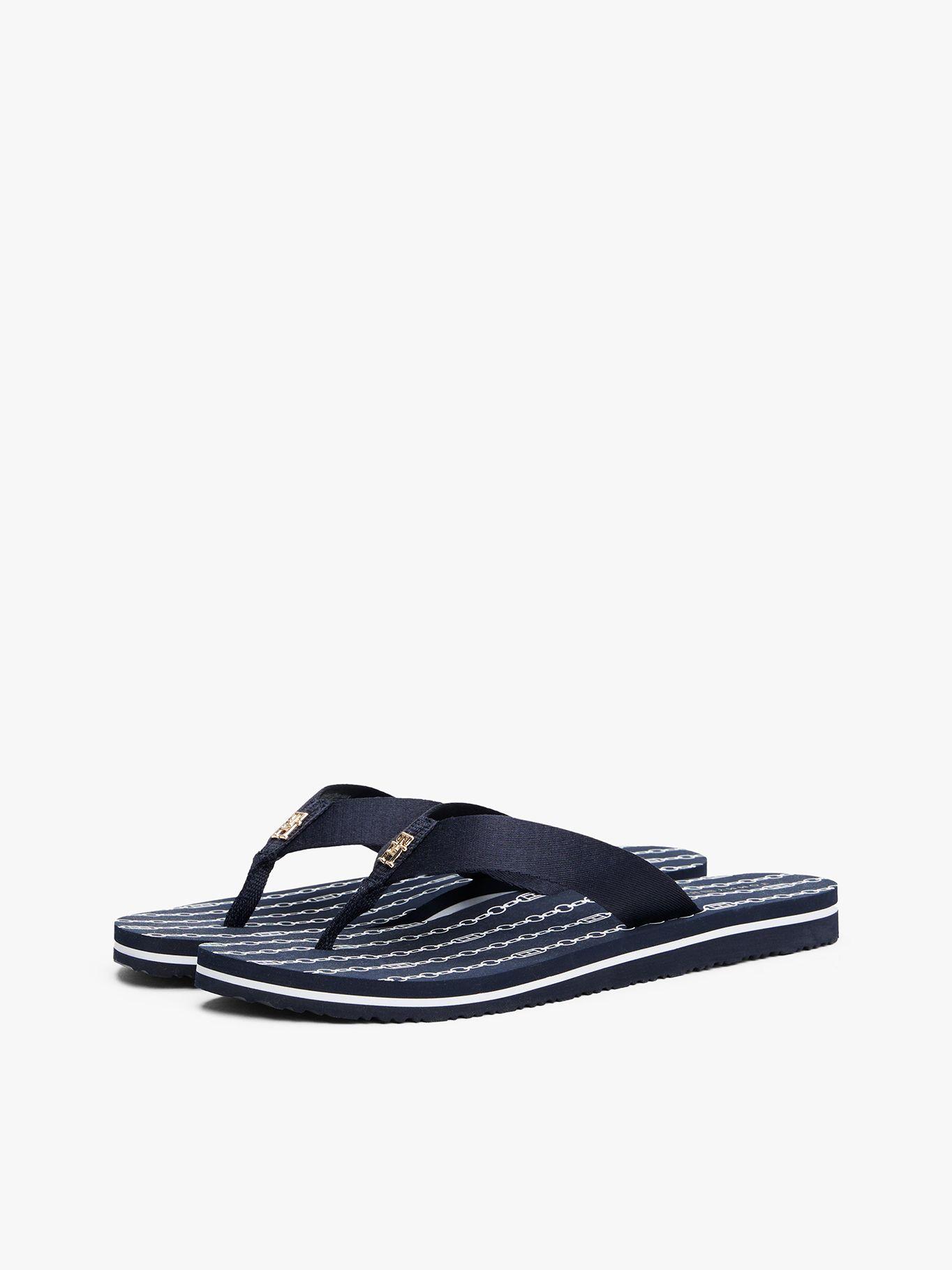 Sandalias TH Trenzadas De Monograma Azul Tommy Hilfiger-0