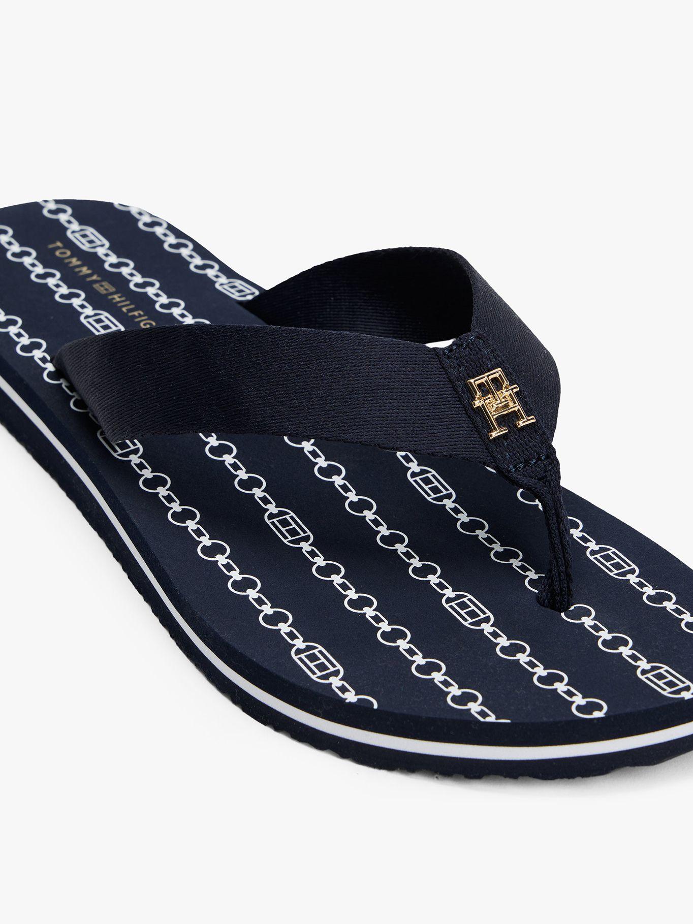 Sandalias TH Trenzadas De Monograma Azul Tommy Hilfiger-6