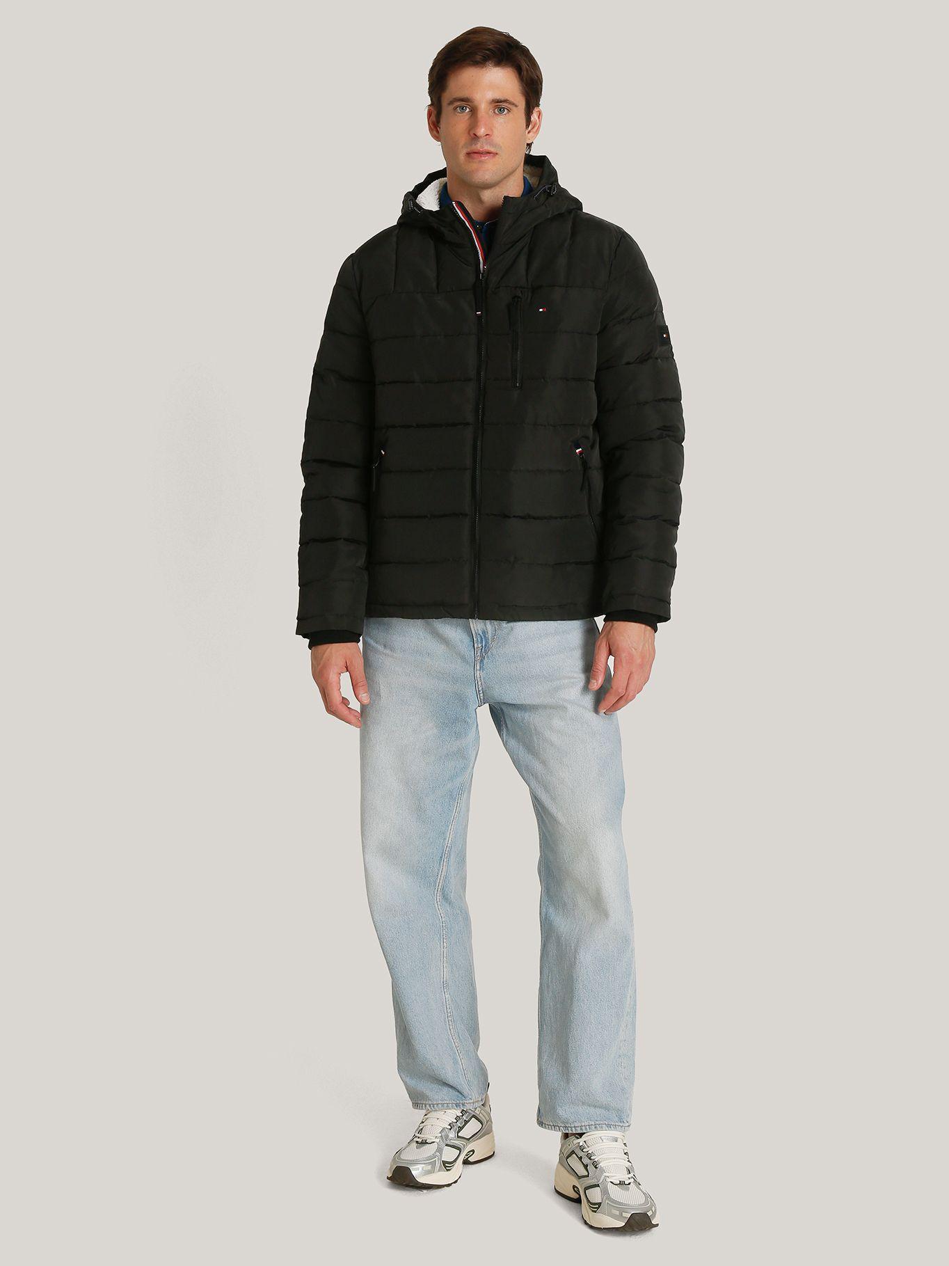 Parka Hoodie Quilted Con Logo Negro Tommy Hilfiger-1
