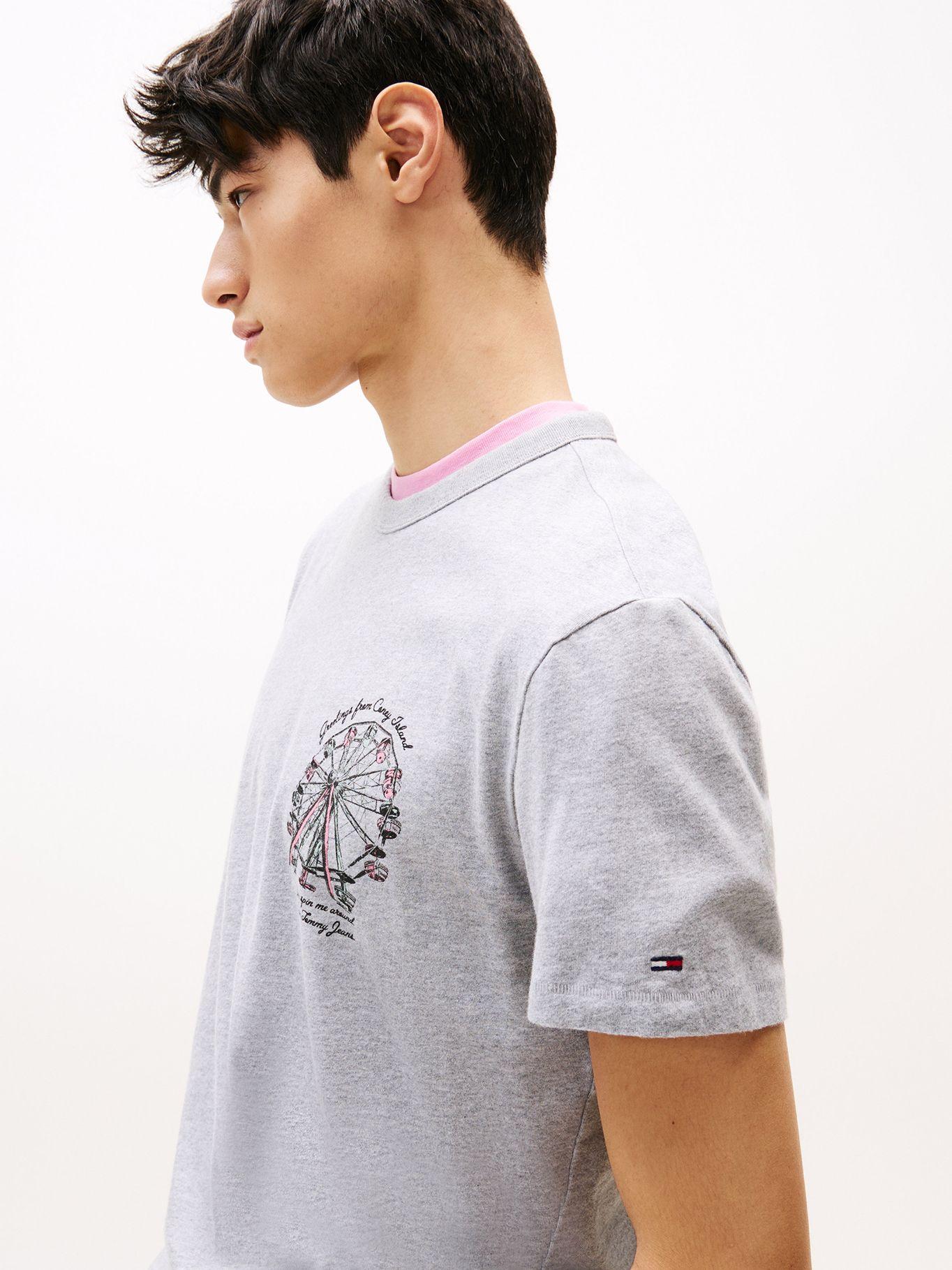 Polera Novelty Con Estampado Gris Q13 Tommy Jeans-3