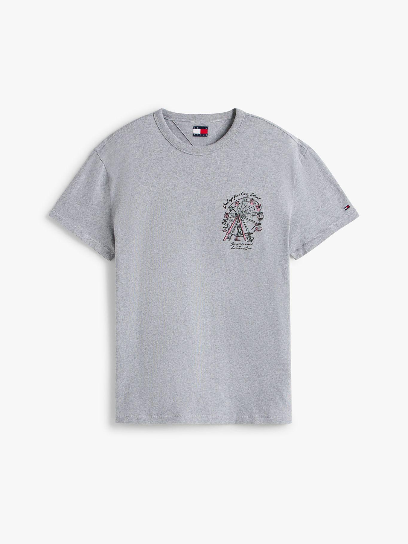 Polera Novelty Con Estampado Gris Q13 Tommy Jeans-4