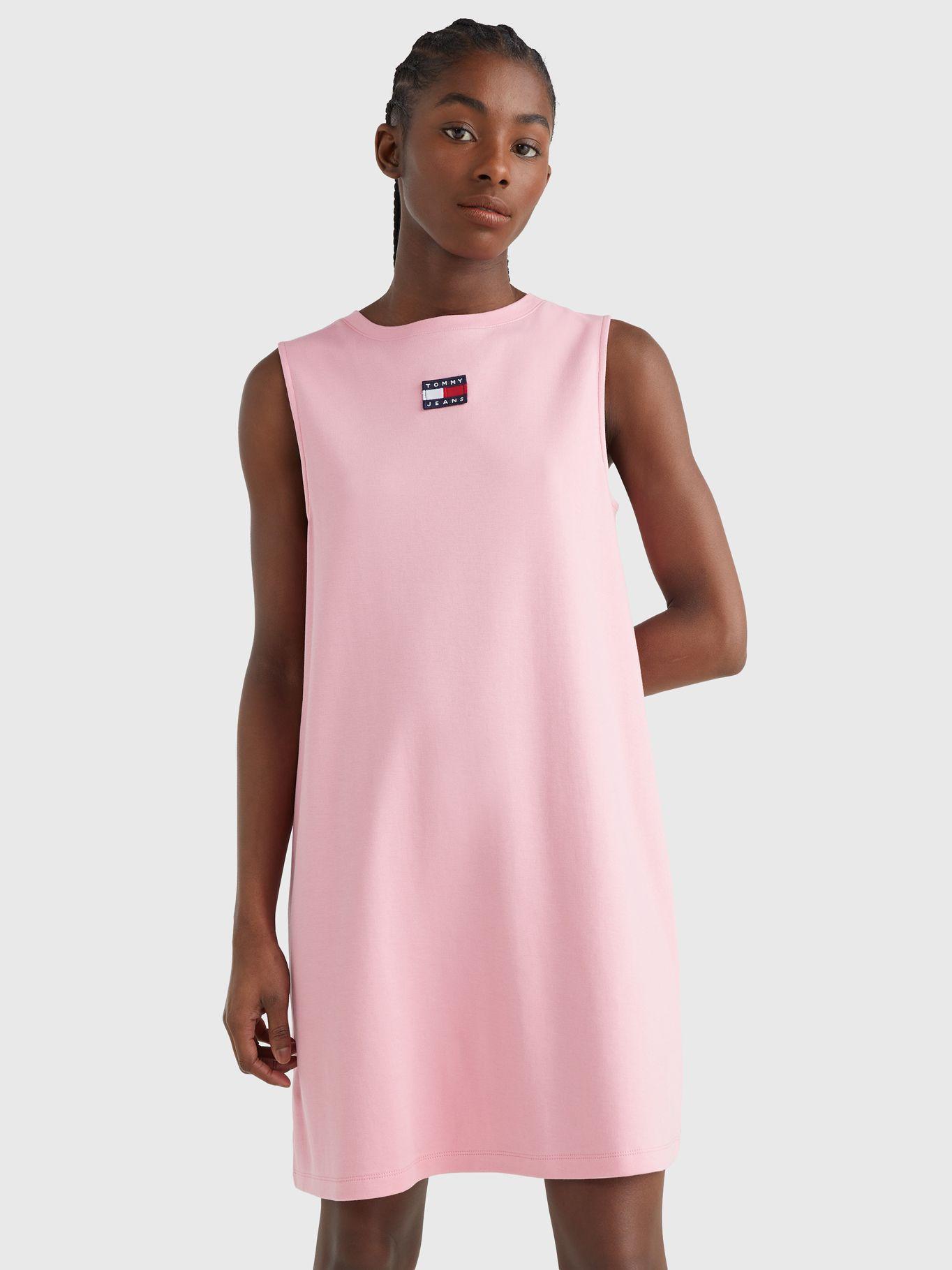 Vestido Sin Mangas Logo De Parche Rosado Tommy Hilfiger-3
