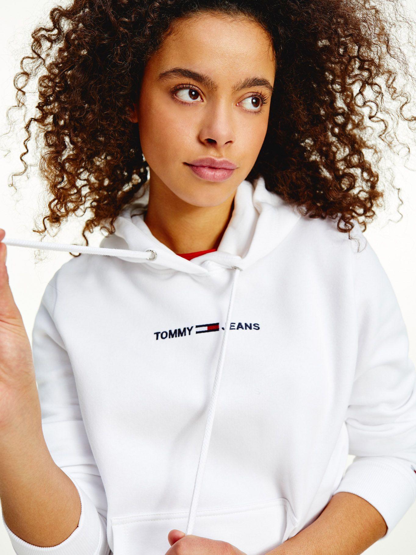Polerón Hoodie Linear Blanco Tommy Jeans M2-2