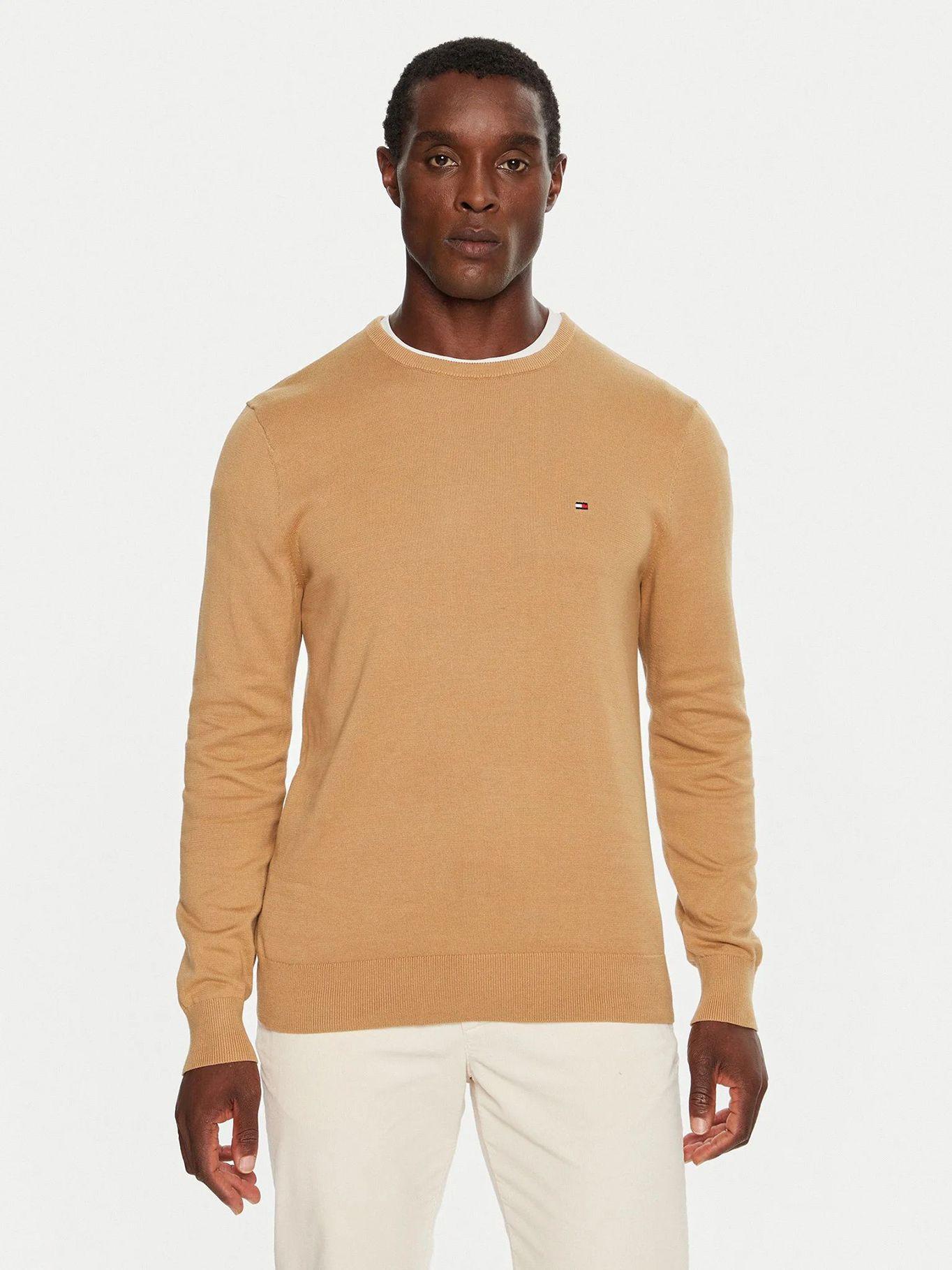 Sweater Básico Signature C-Neck Beige Tommy Hilfiger-0