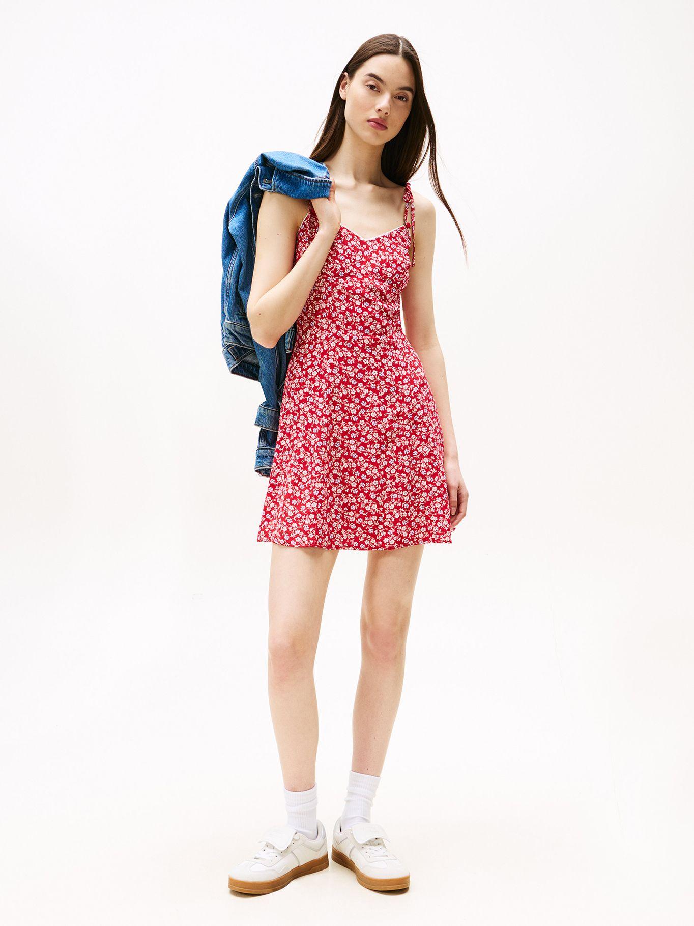 Vestido Extra Slim De Corte Evasé Rojo Tommy Jeans-0