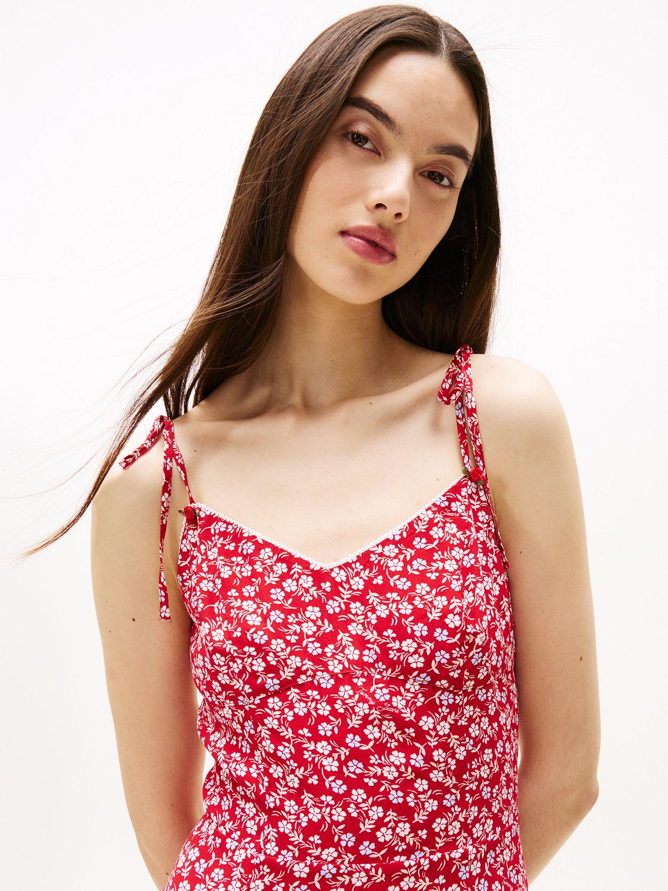 Vestido Extra Slim De Corte Evasé Rojo Tommy Jeans-3