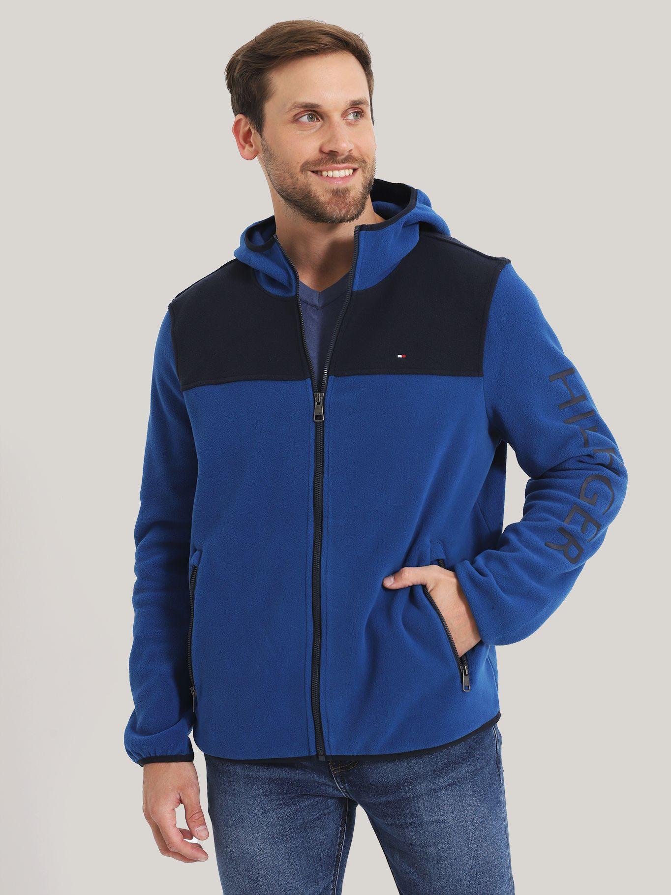 POLERÓN HOODIE DE POLAR CIERRE AZUL TOMMY HILFIGER-0