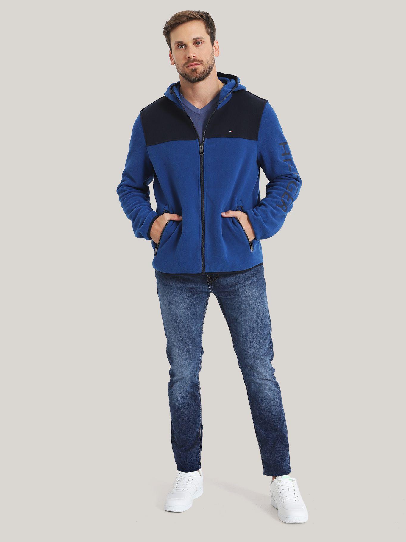 POLERÓN HOODIE DE POLAR CIERRE AZUL TOMMY HILFIGER-1