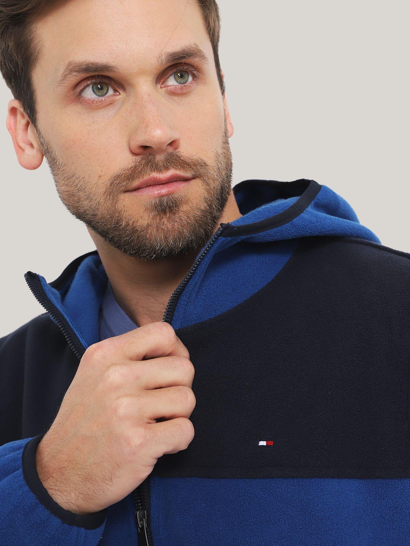 POLERÓN HOODIE DE POLAR CIERRE AZUL TOMMY HILFIGER-3