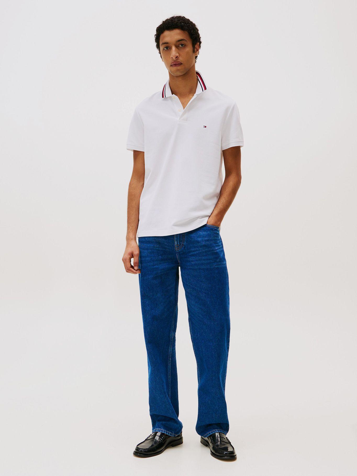 Polo Signature Collar Regular Fit Blanco Tommy Hilfiger-1