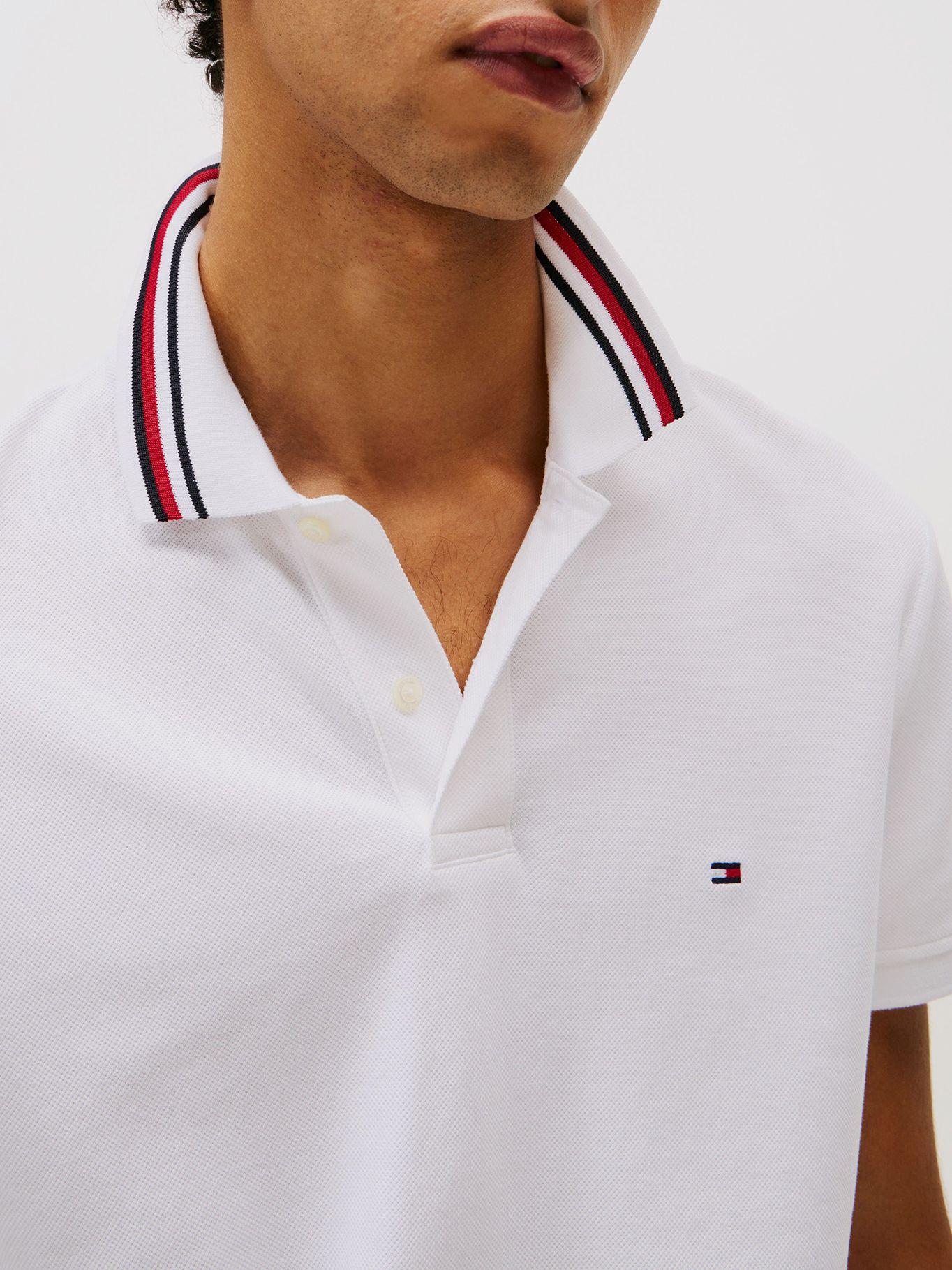 Polo Signature Collar Regular Fit Blanco Tommy Hilfiger-3