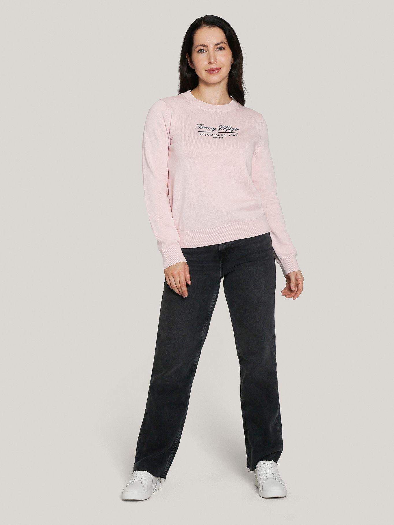 Sweater Script Graphic Logo Rosado Tommy Hilfiger-1