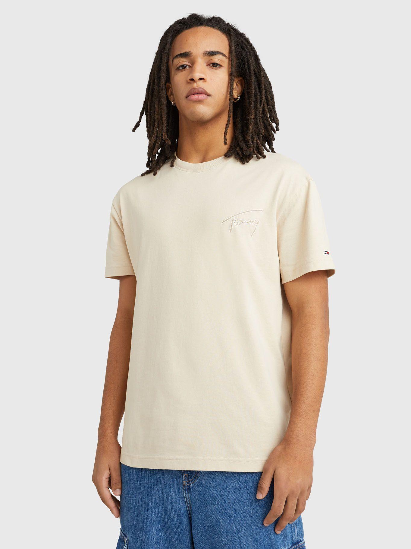 Polera Clásica Signature Beige Tommy Jeans-0