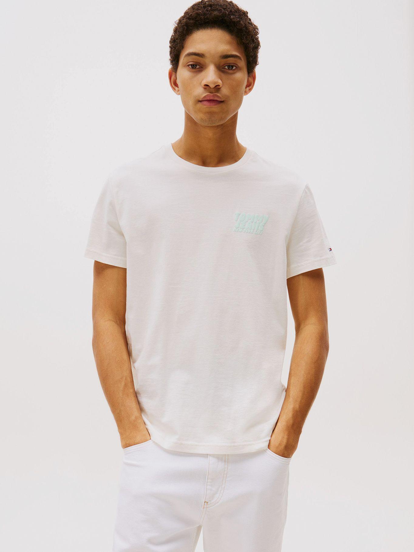 Polera Bubble Logo Slim Fit Blanco Tommy Jeans-0