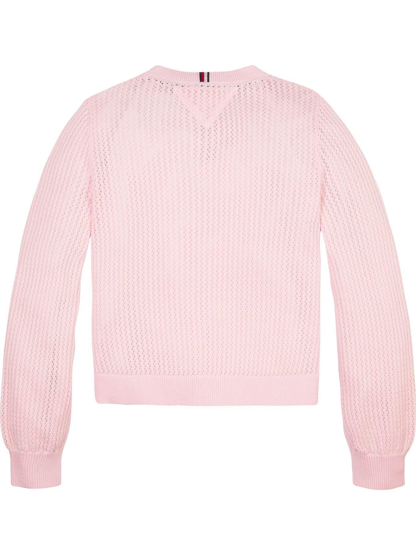 Cárdigan A Crochet Con Botones Rosado Tommy Hilfiger-1