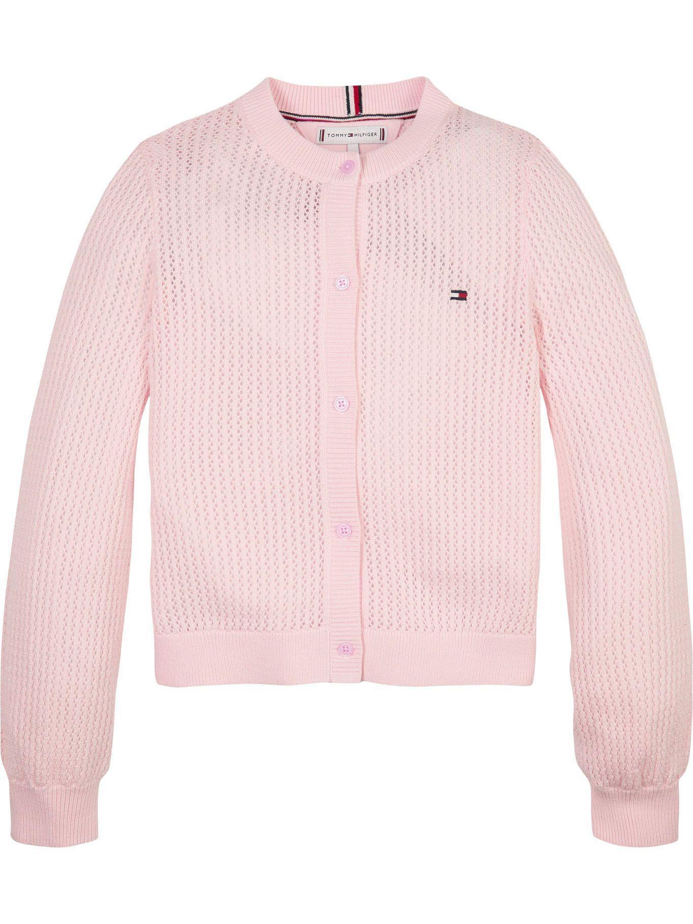 Cárdigan A Crochet Con Botones Rosado Tommy Hilfiger-0