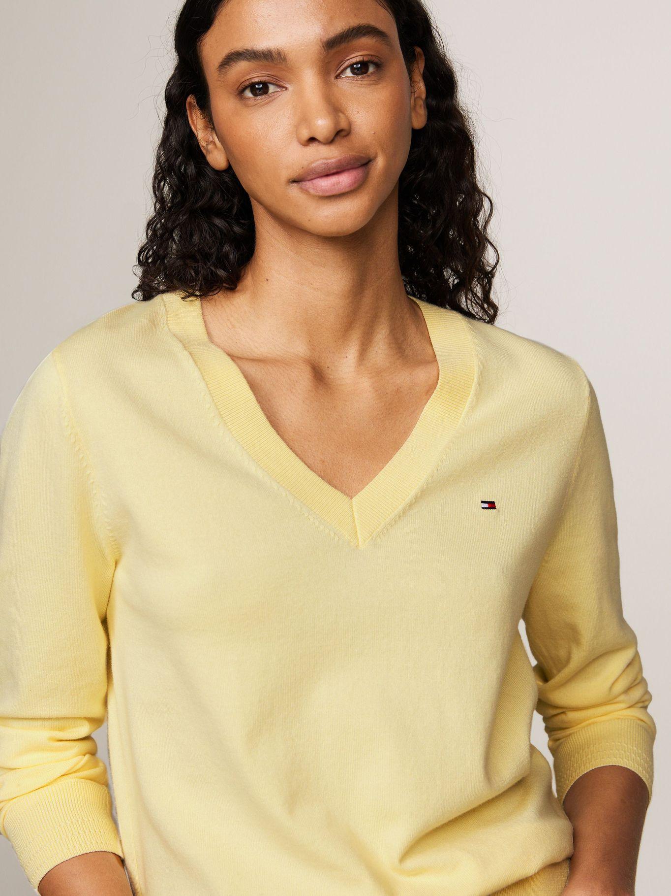 Sweater Solid V-Neck Amarillo Tommy Hilfiger-3