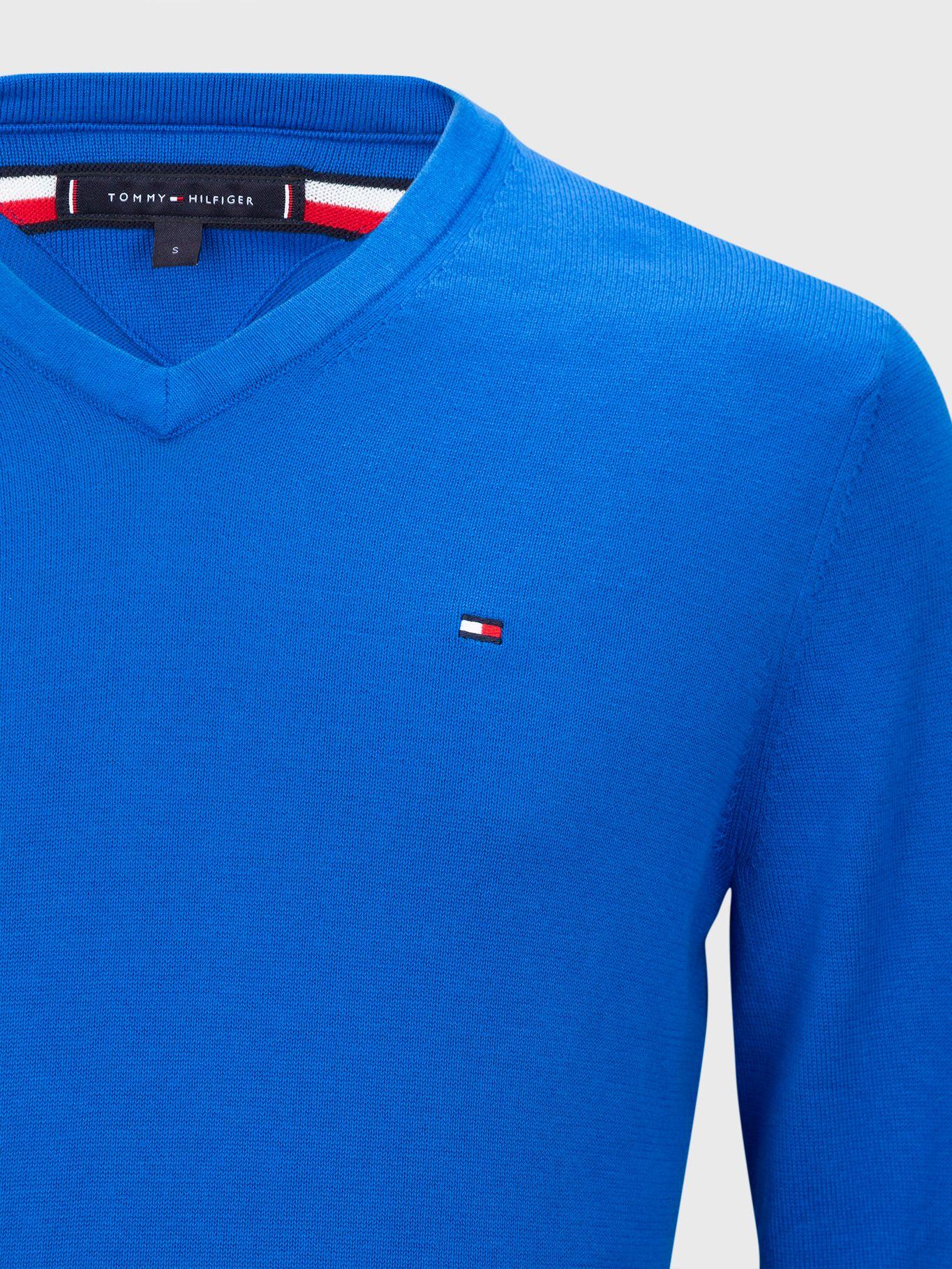 Sweater Básico Signature V-Neck Azul Tommy Hilfiger-2