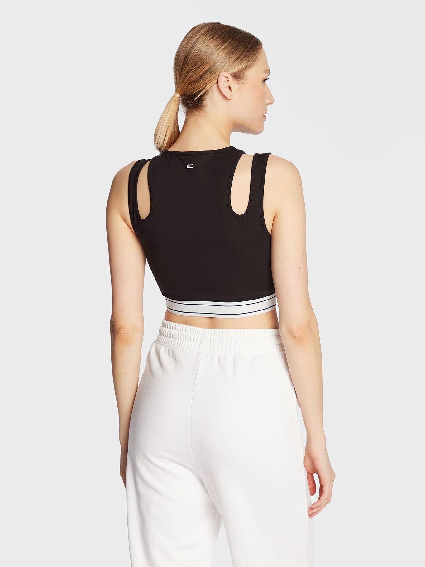 Polera Crop Con Detalle Cut Out Negro Tommy Jeans-2