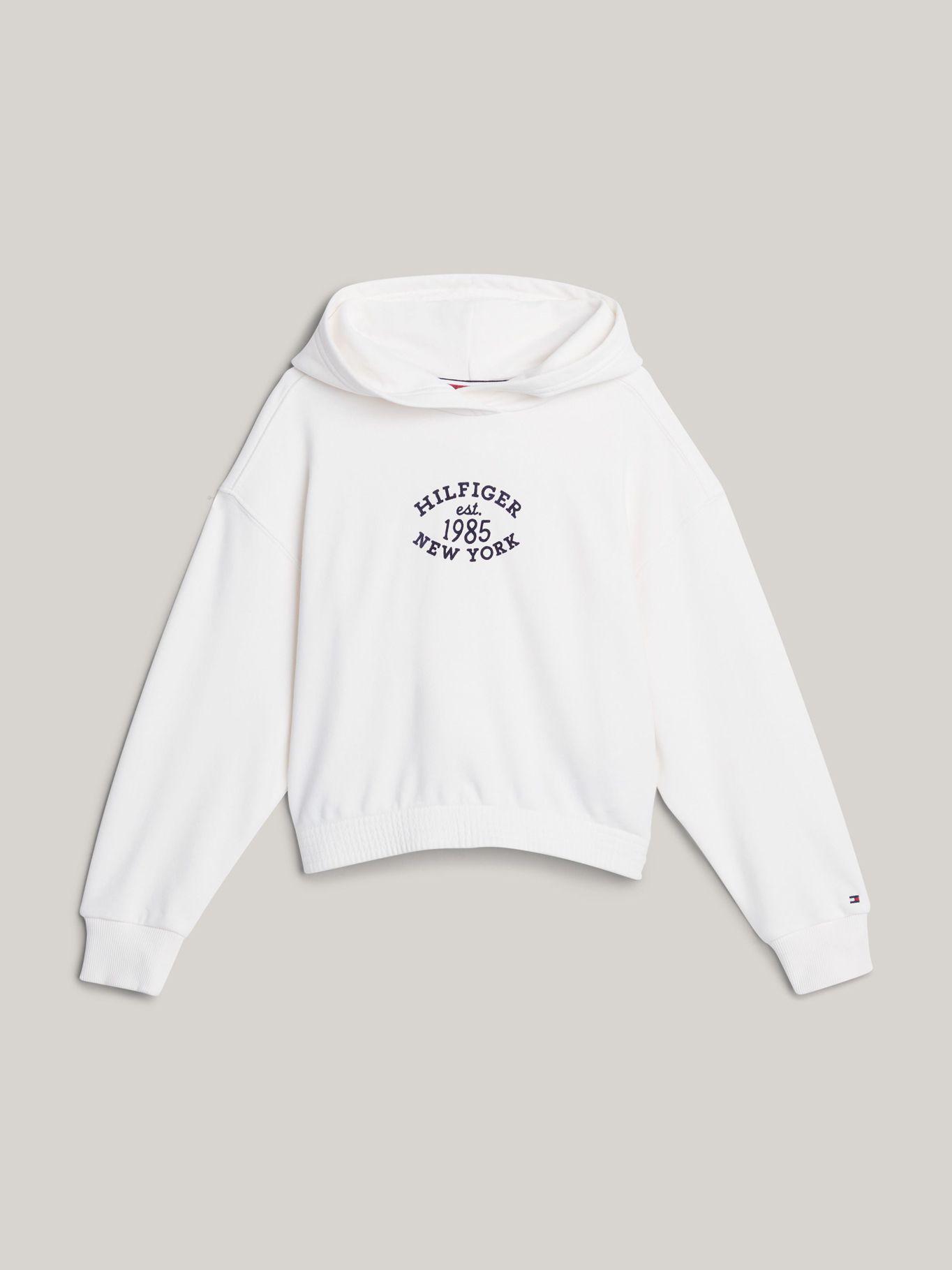 Polerón Hoodie Amplio Con Logo Blanco Tommy Hilfiger-4
