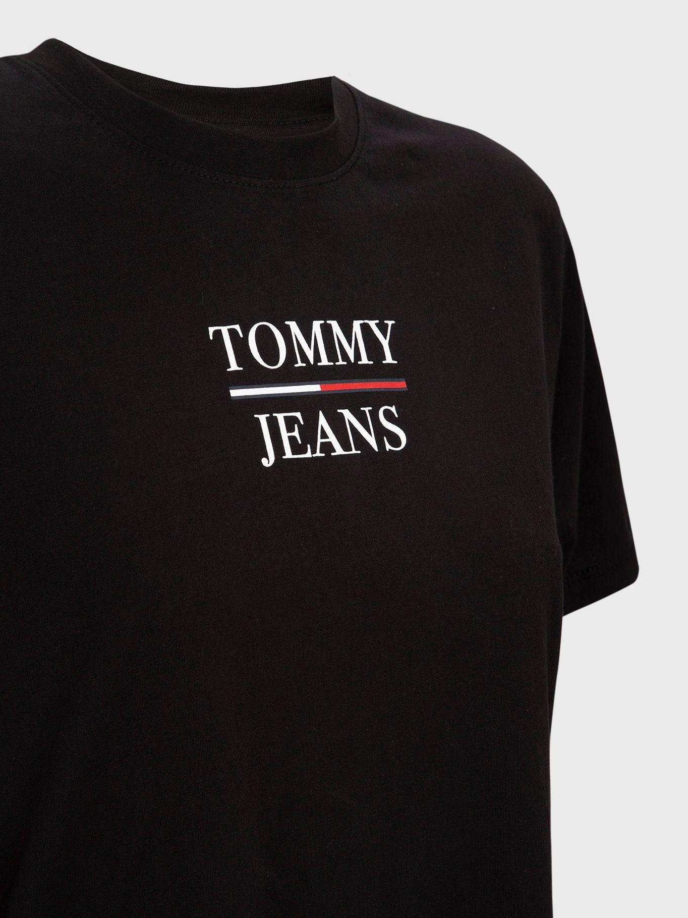 Polera Corte Cropped Con Logo Negro Tommy Hilfiger-2