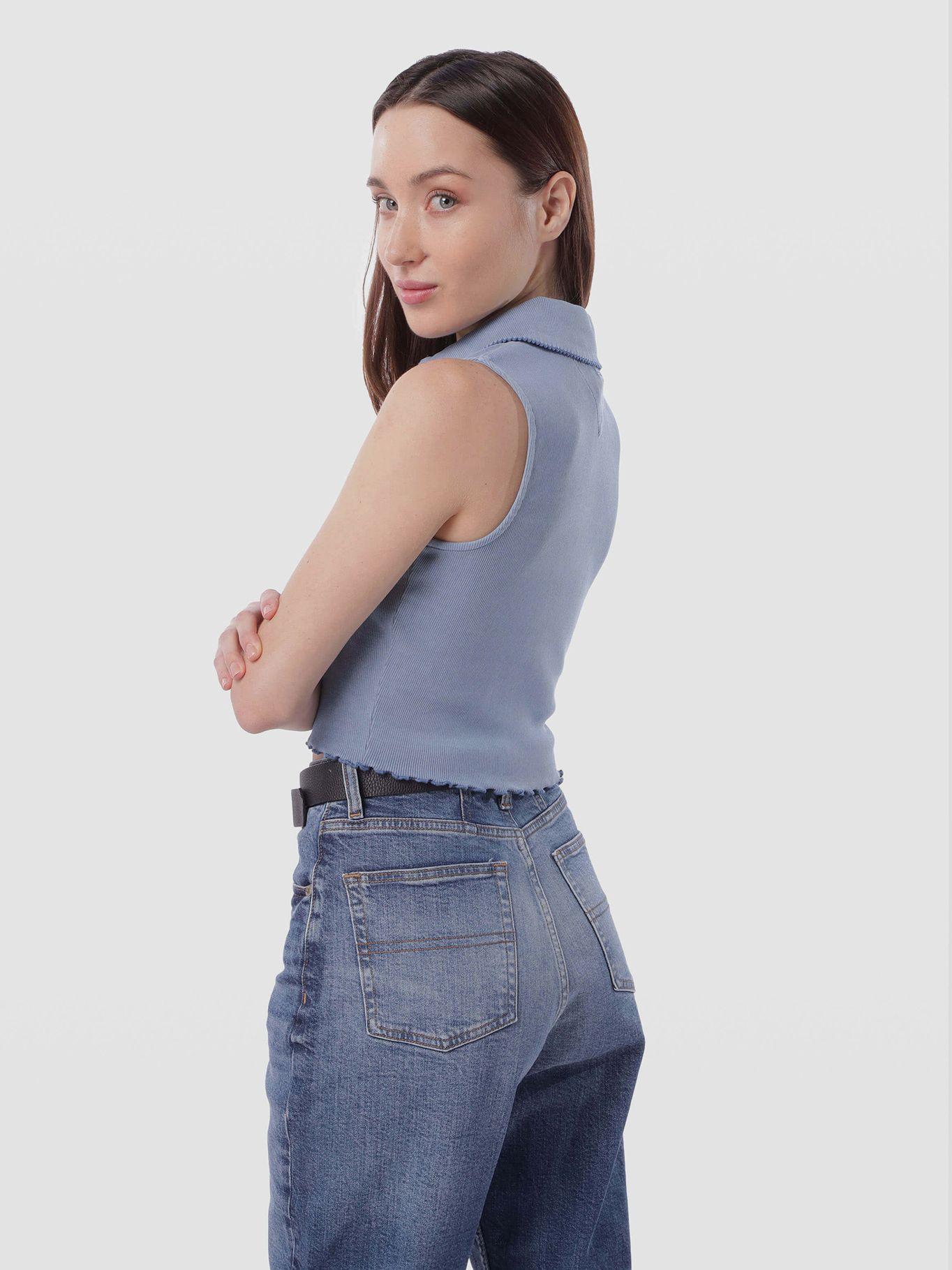 Polo Cropped Sin Mangas Celeste Tommy Jeans-1