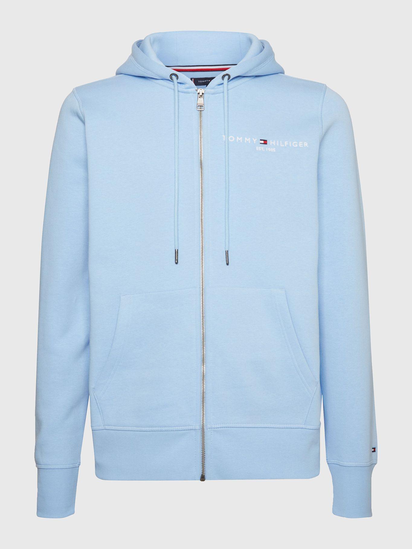 Polerón Hoodie Logo Y Cierre Celeste Tommy Hilfiger-4