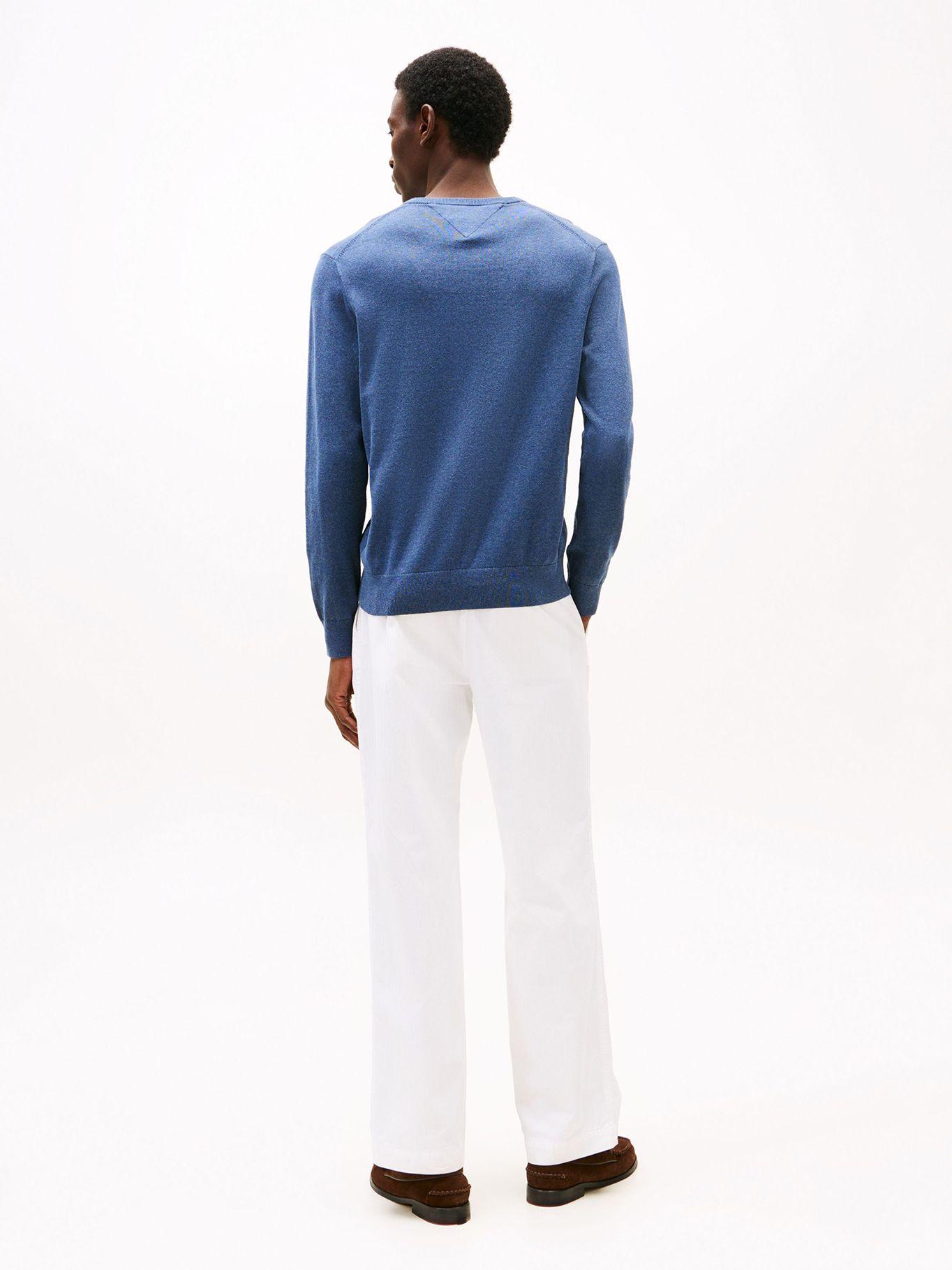 Sweater Básico Signature Neck DVI Celeste Tommy Hilfiger-2