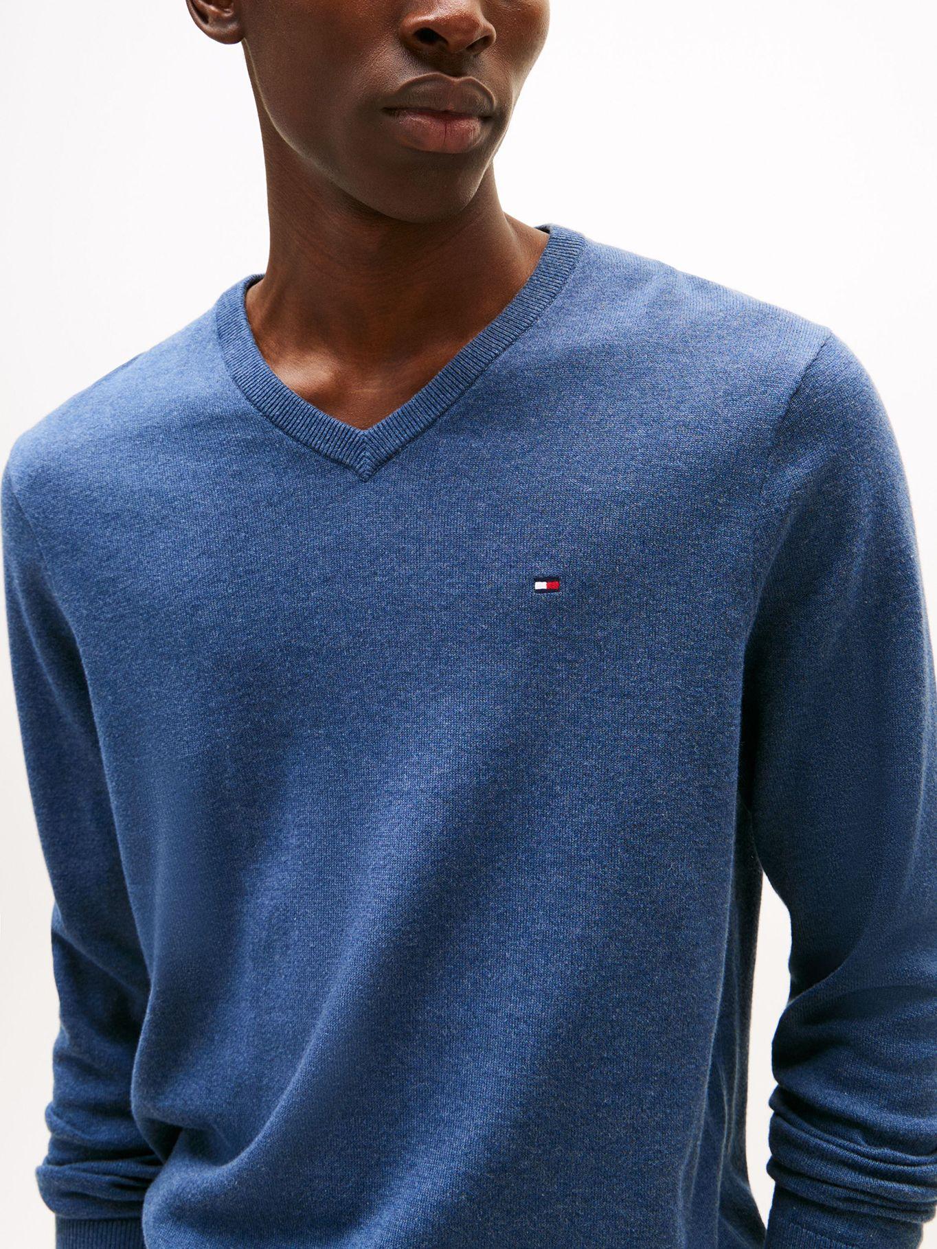 Sweater Básico Signature Neck DVI Celeste Tommy Hilfiger-3