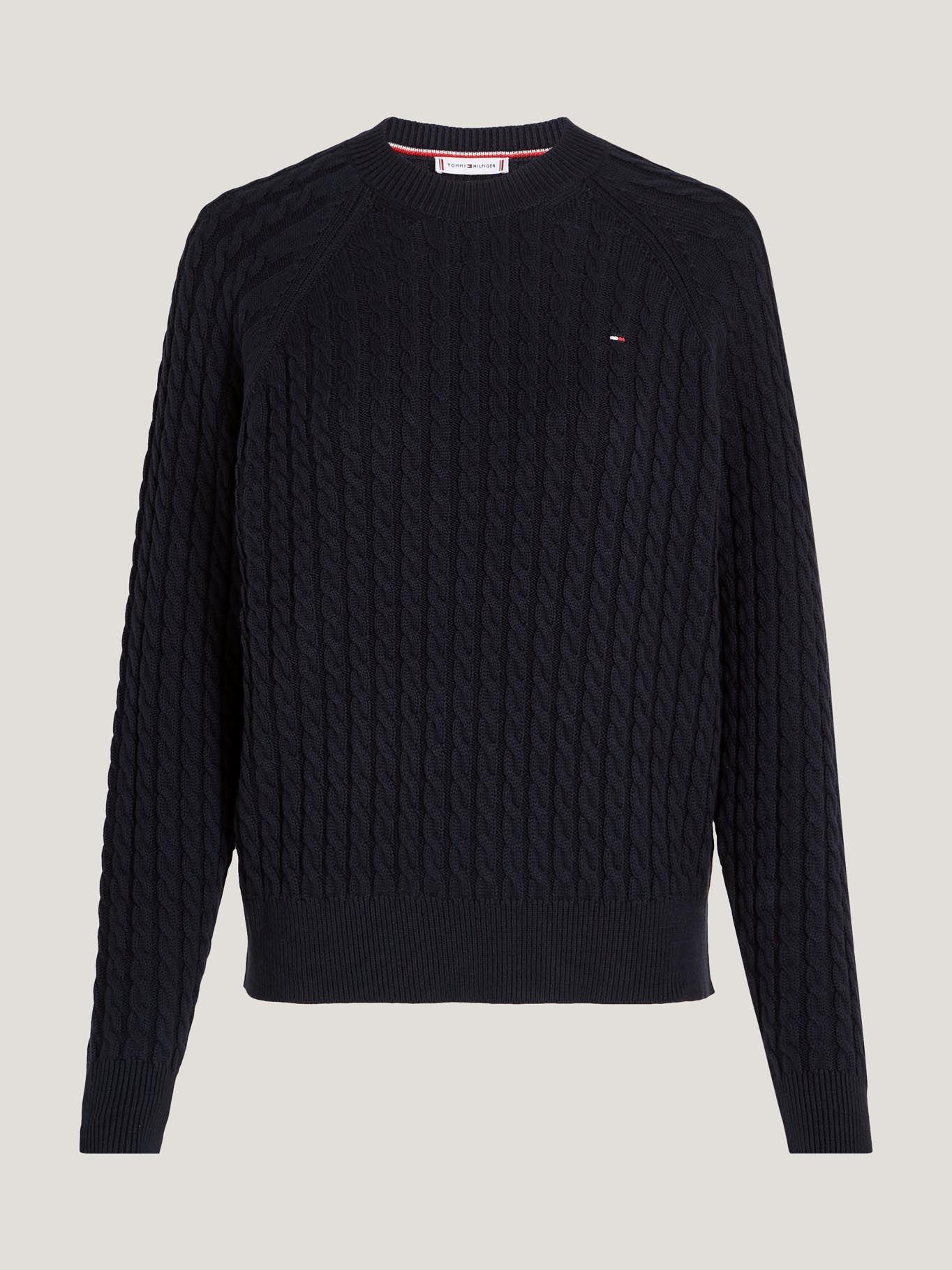 Sweater Relaxed De Punto Trenzado Azul Tommy Hilfiger-4