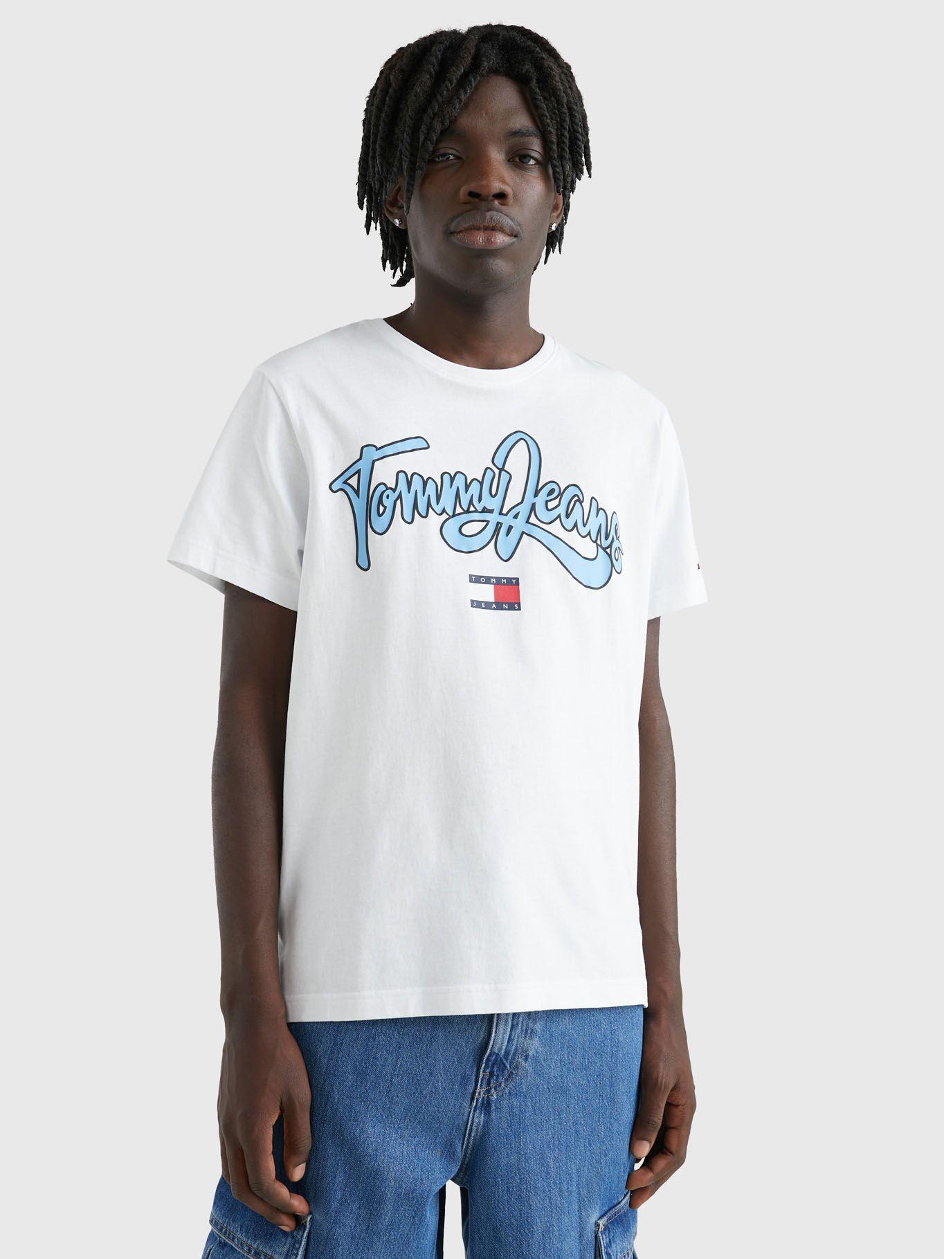 Polera College Pop Logo Blanco Tommy Jeans-0