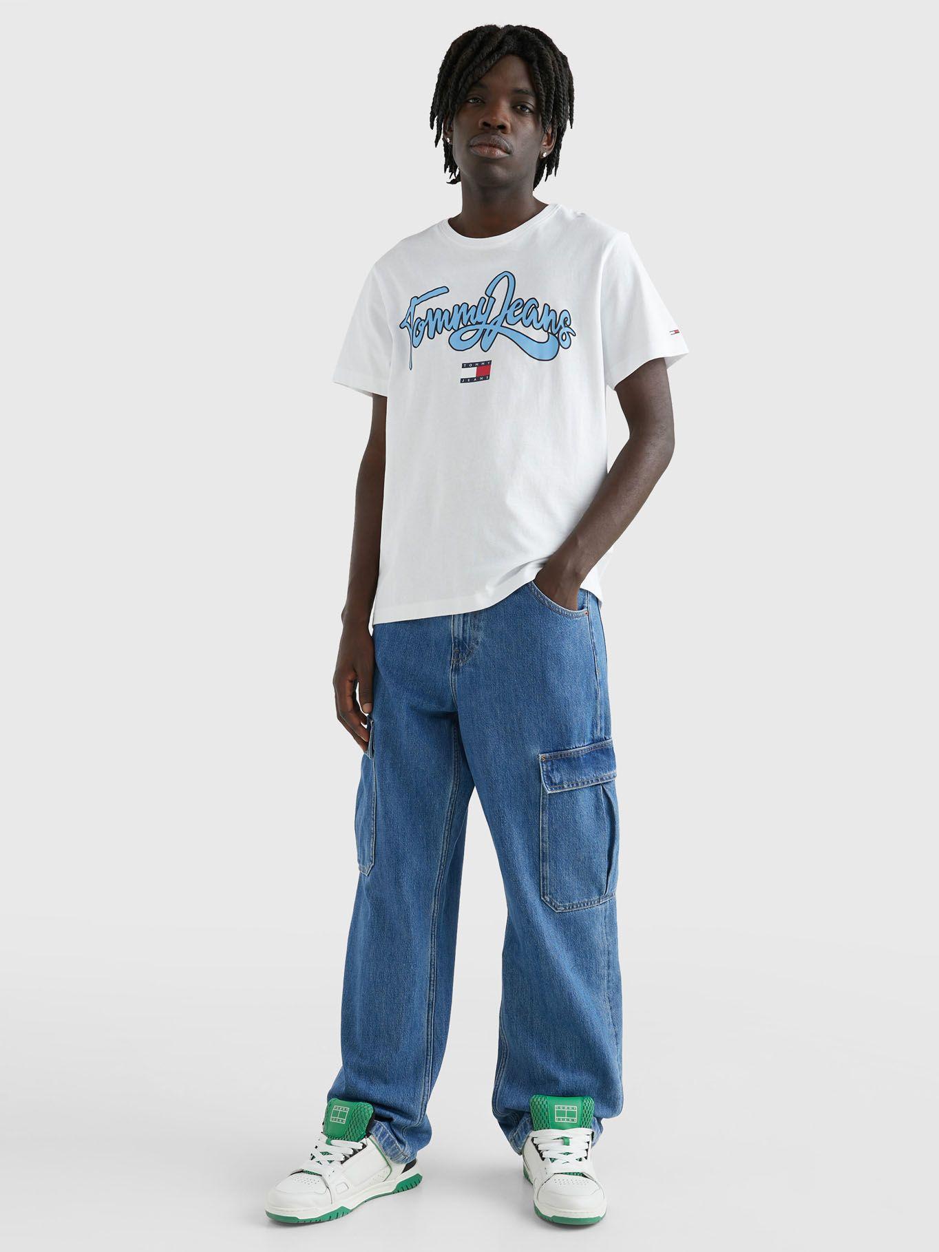 Polera College Pop Logo Blanco Tommy Jeans-1