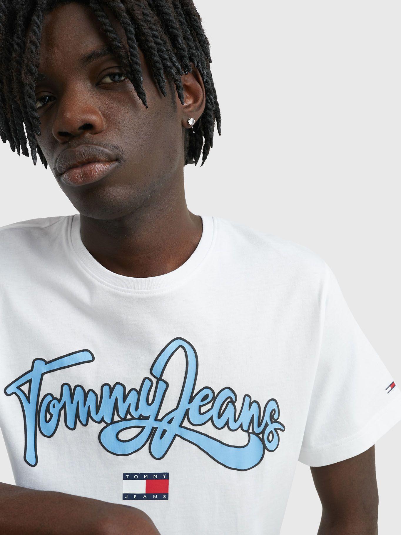 Polera College Pop Logo Blanco Tommy Jeans-3