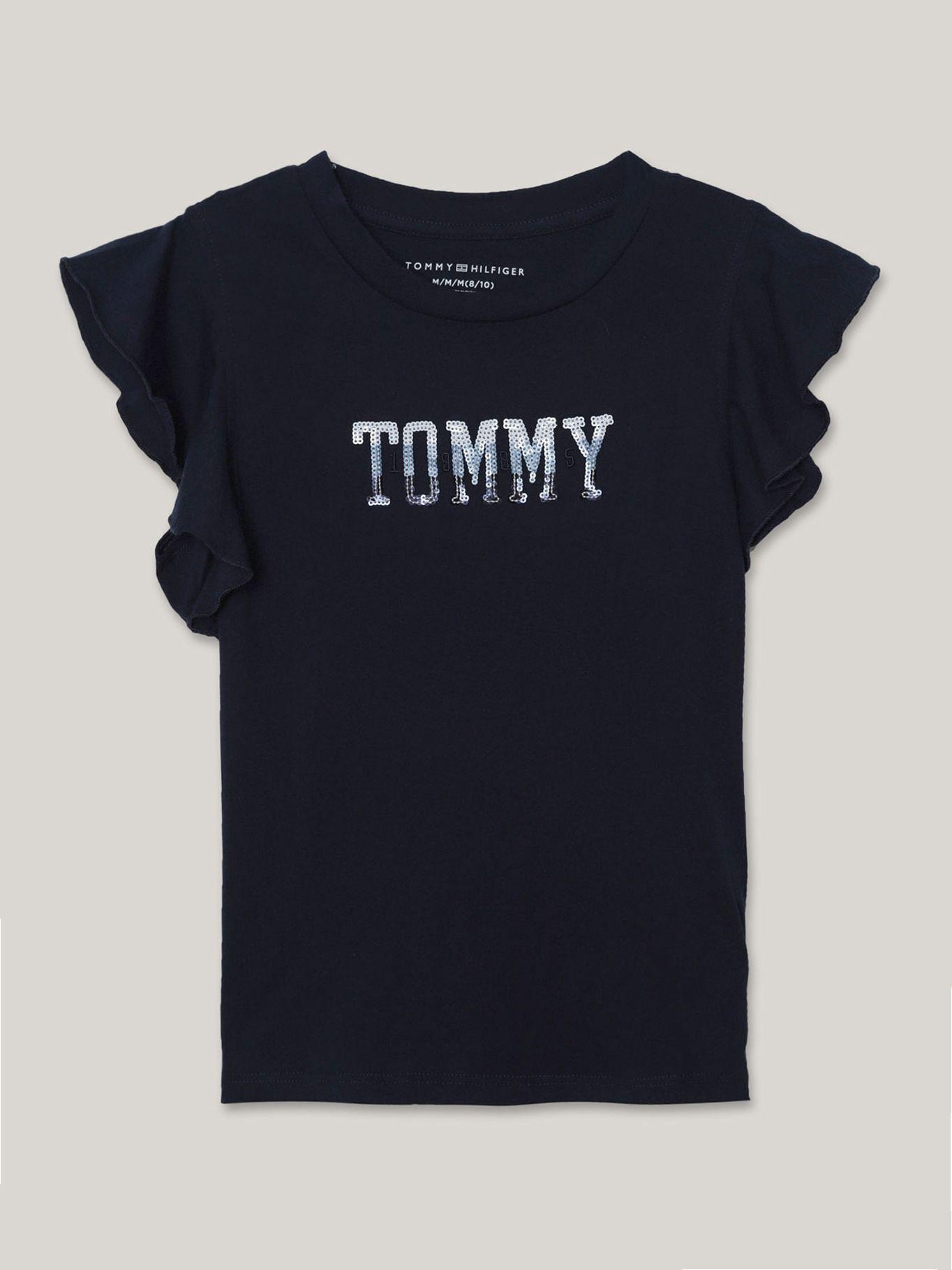 Polera De Niña Con Logo Azul Tommy Hilfiger-0