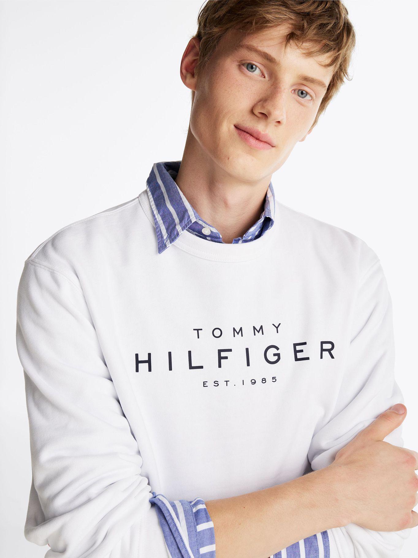 Polerón Solid Con Logo Blanco Tommy Hilfiger-3