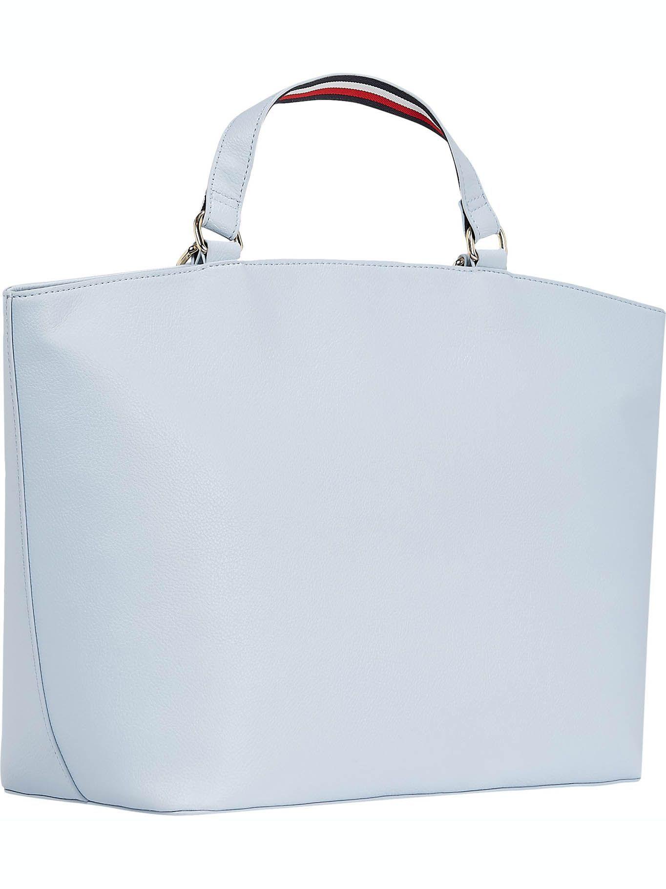 Bolso Tote Charm Day Con Logo Celeste Tommy Hilfiger-1