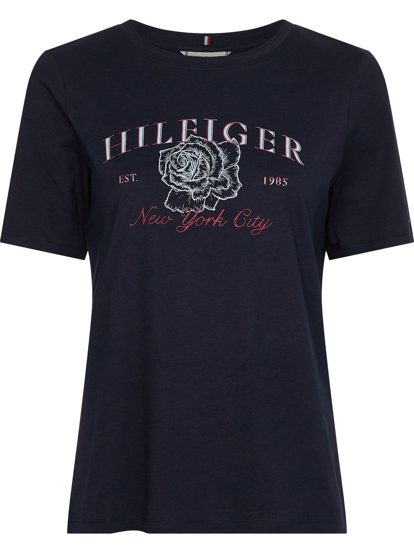 Polera Rose Print Regular Fit Azul Tommy Hilfiger-0
