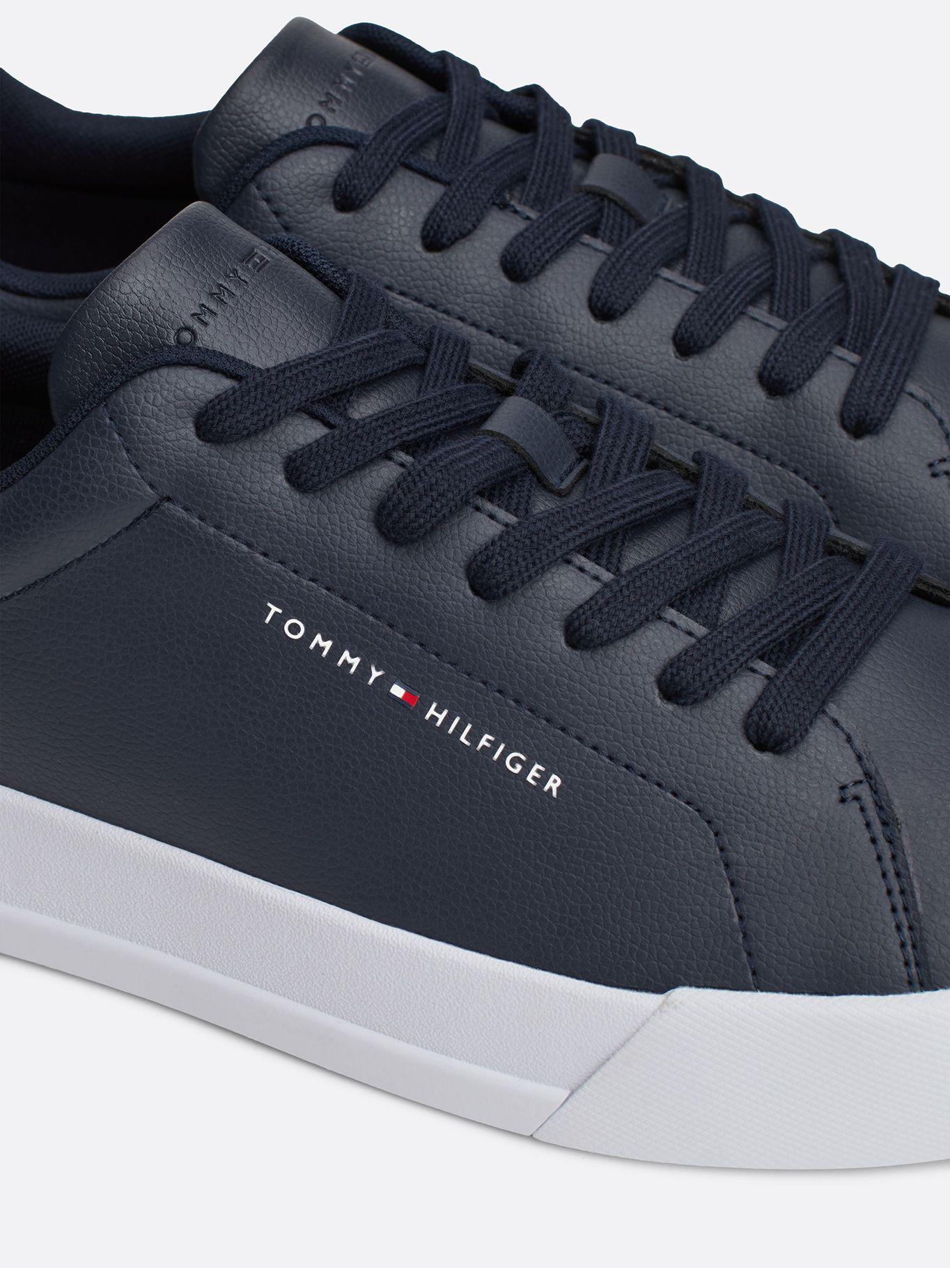 Zapatillas Court De Cuero Con Logo Azul Tommy Hilfiger-6