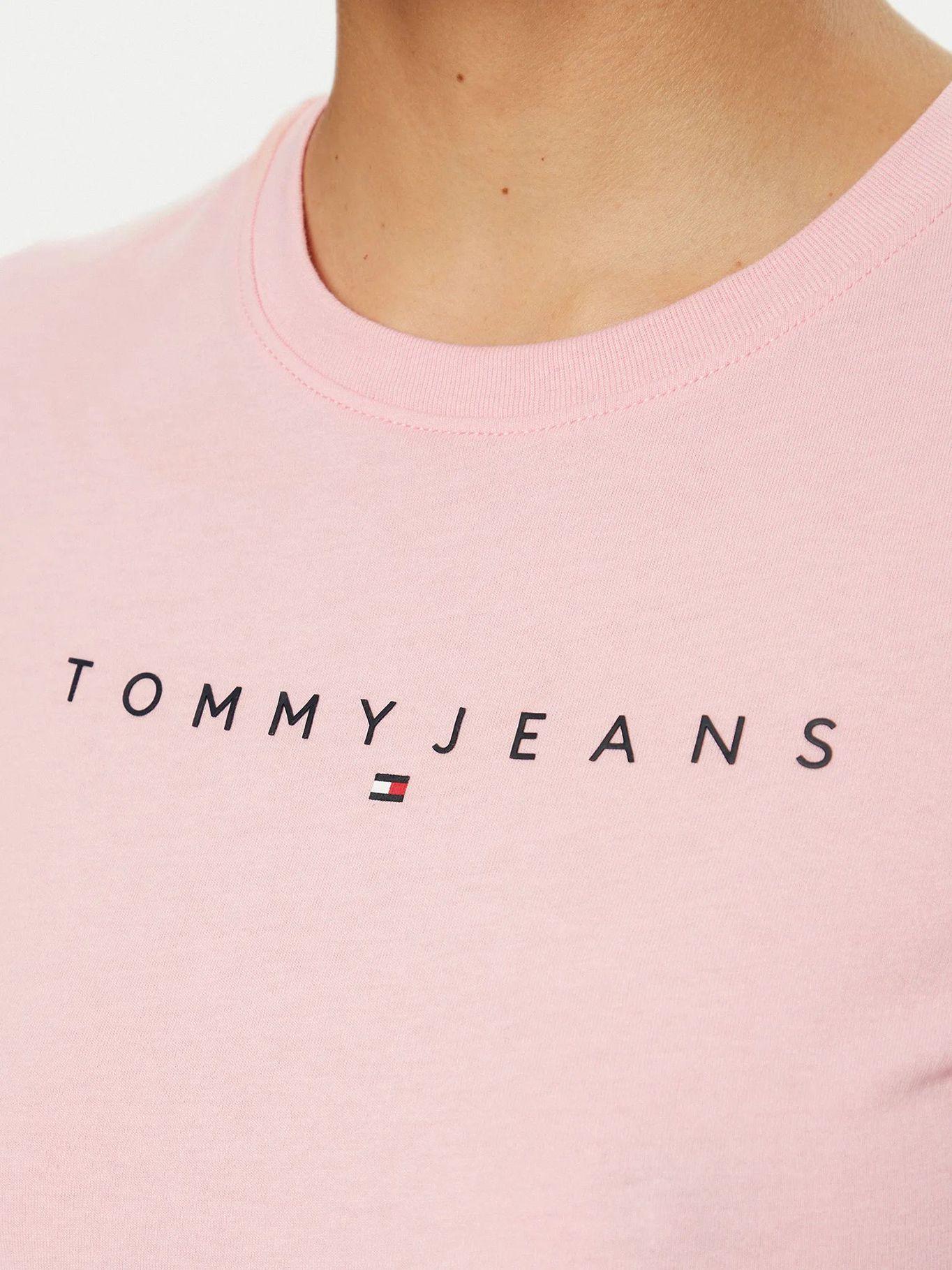 Polera Linear Con Logo Slim Fit Rosado Tommy Jeans-4