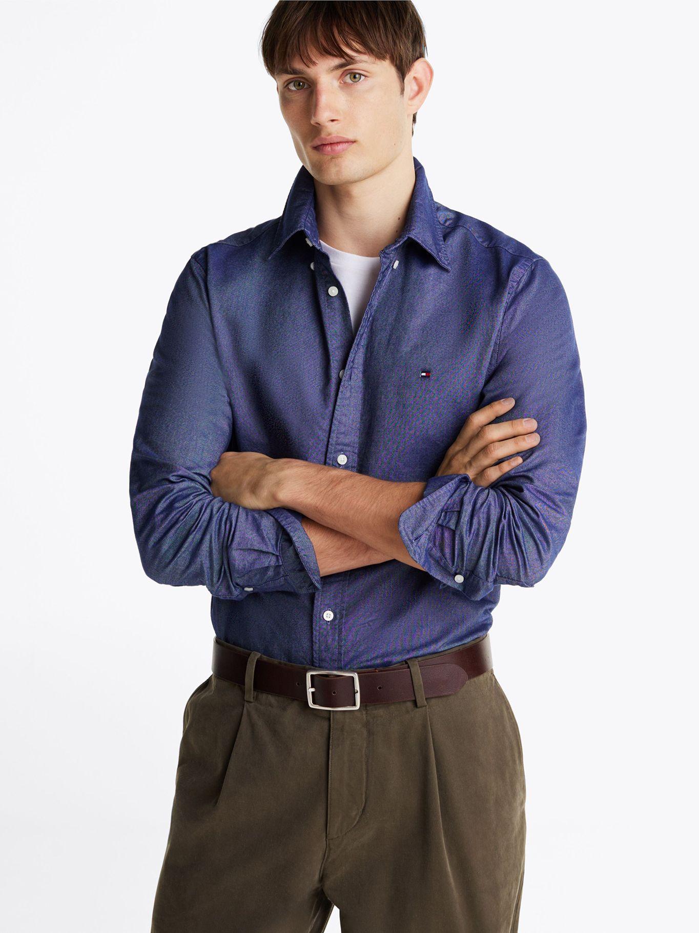 Camisa Oxford Heritage Regular Fit Azul Tommy Hilfiger-0