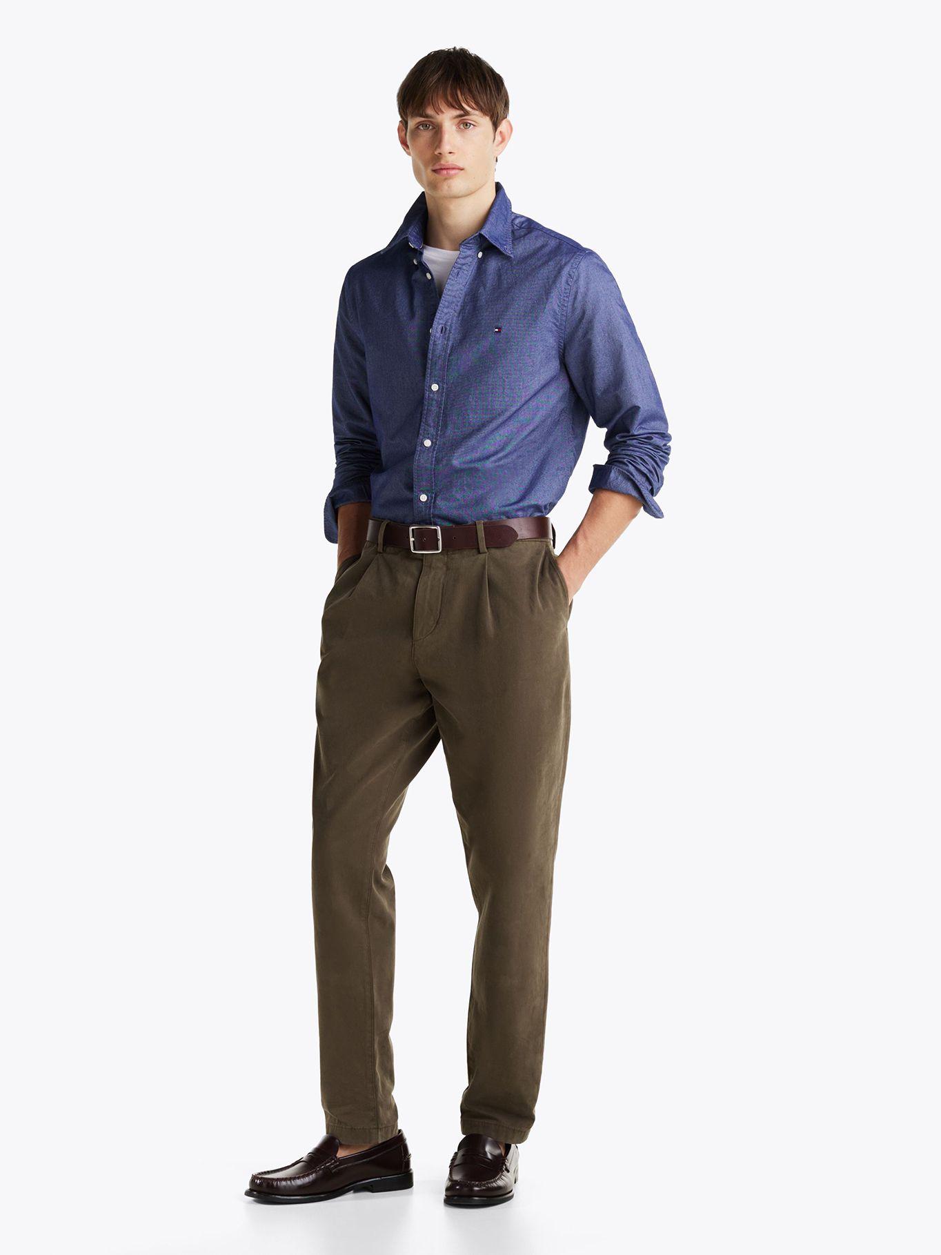 Camisa Oxford Heritage Regular Fit Azul Tommy Hilfiger-1