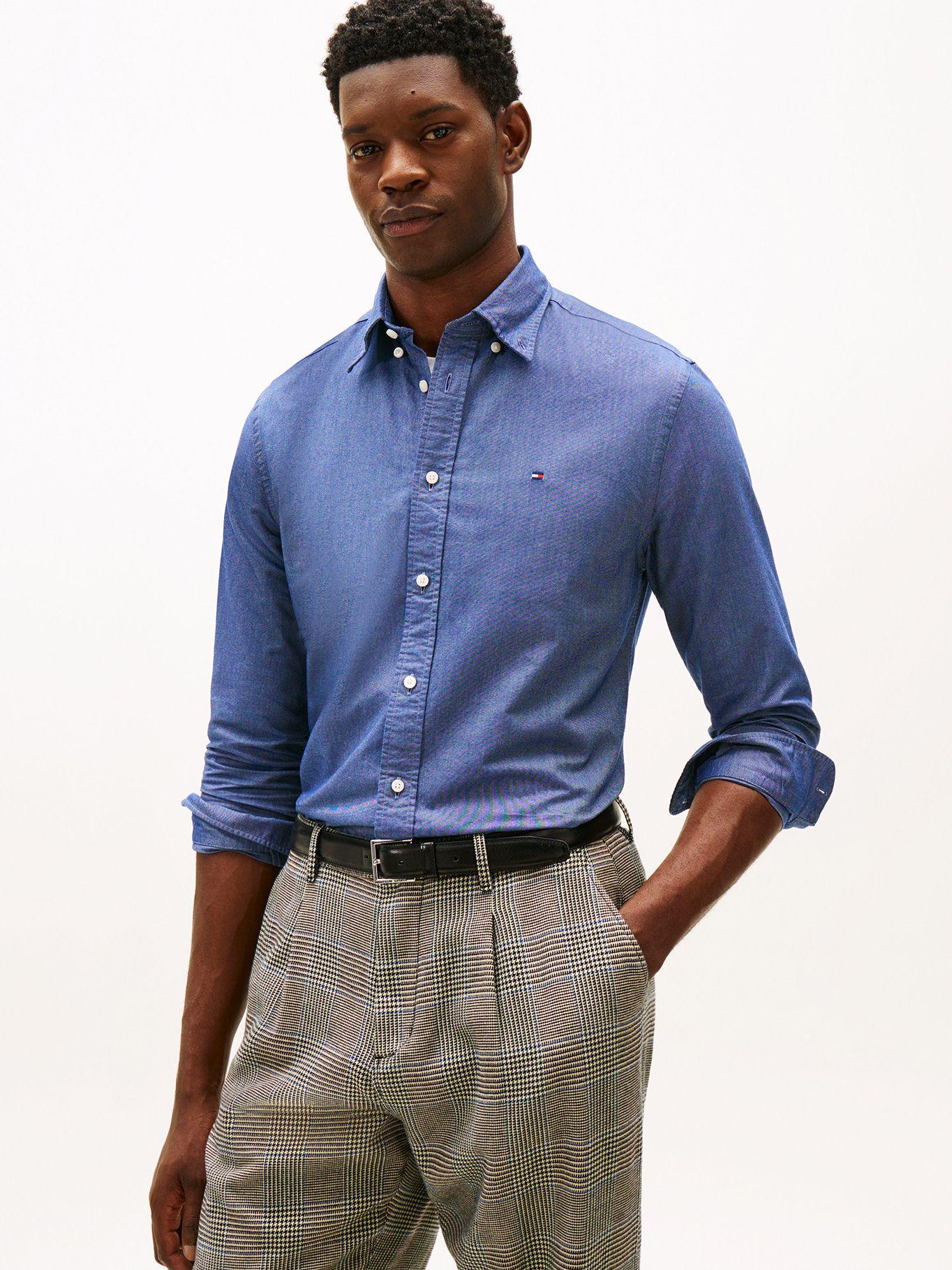 Camisa Oxford Regular Fit DW5 Azul Tommy Hilfiger-0